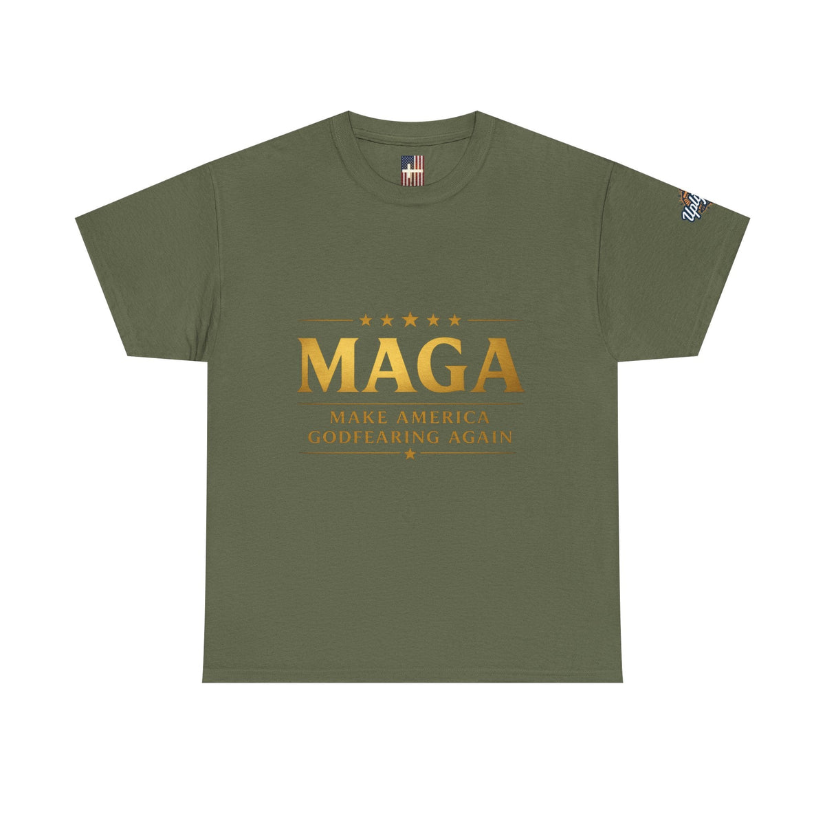 MAGA Gold Letter T-Shirt — "Make America Great Again" Printify