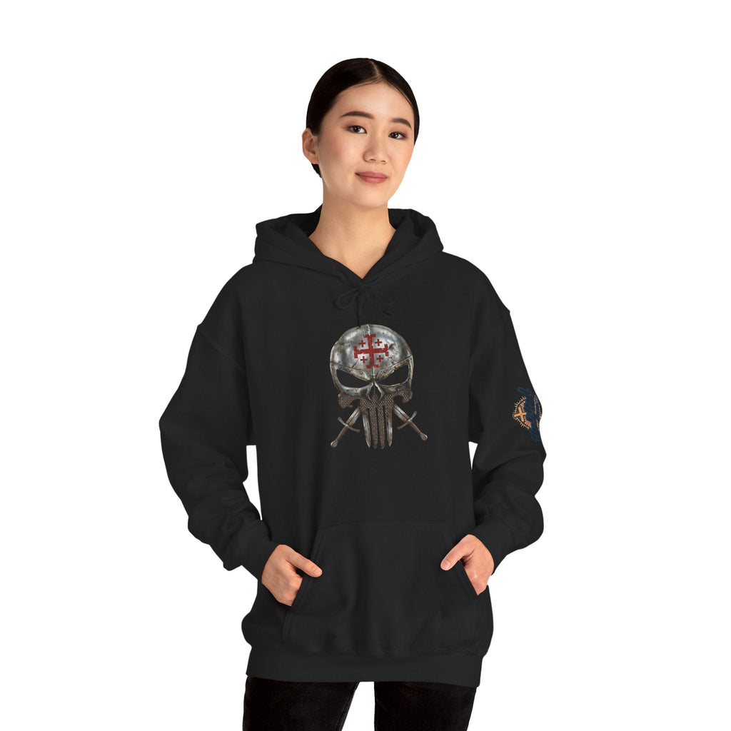 Crusader Knight Christian Skull Hoodie - Warrior Armor of God Hoodie Printify