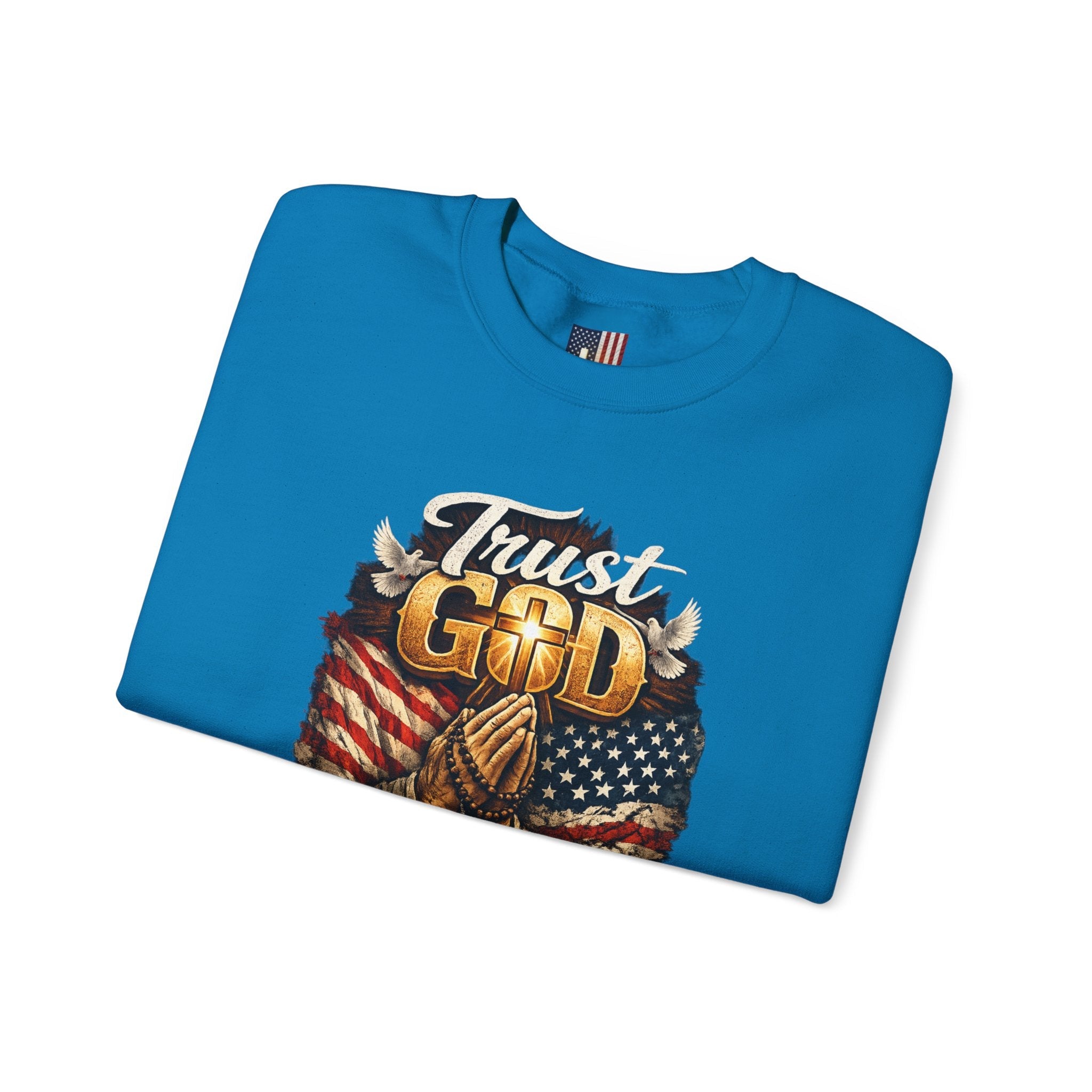 Trust God Not Government Sweatshirt — Vintage Patriotic Christian Sweatshirt Printify