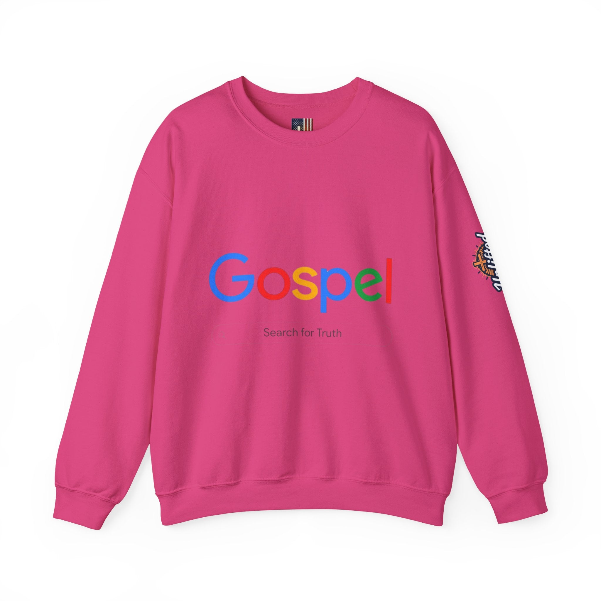 Gospel Graphic Sweatshirt — "Gospel" Colorful Logo Christian Sweatshirt Printify