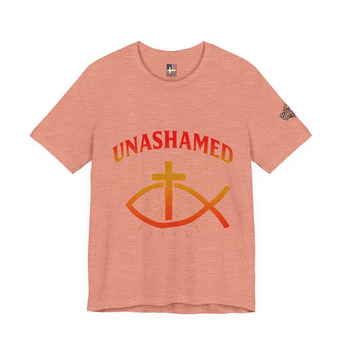 Unashamed T-shirt – Ichthys Jesus Fish & Cross Christian T-shirt for Romans 1:16 Bold Faith Printify
