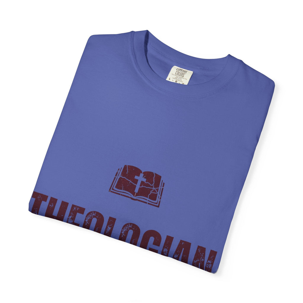 Theologian in Training T-Shirt – Open Bible & Cross Christian Tee for Faithful Learners Printify