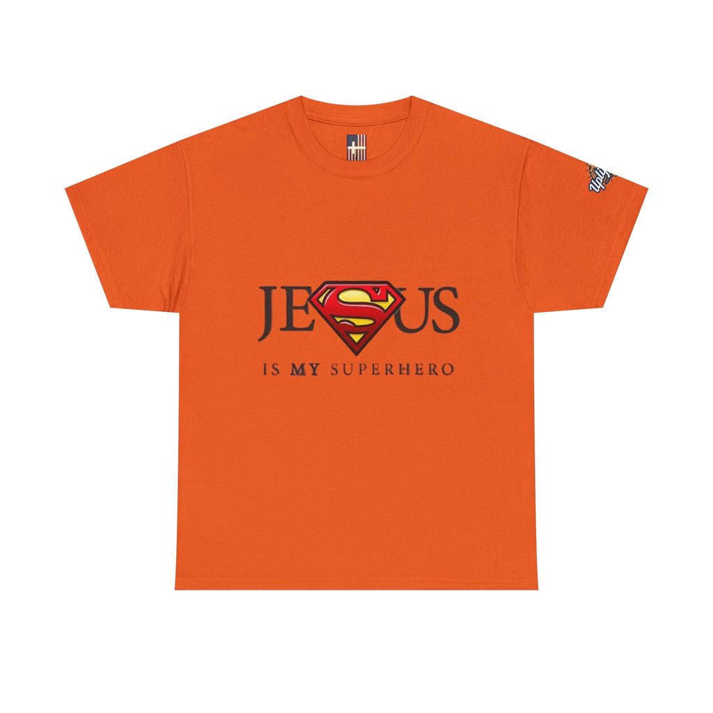Jesus Is My Superhero T-Shirt — Faith-Based Superman-Inspired Tee Printify