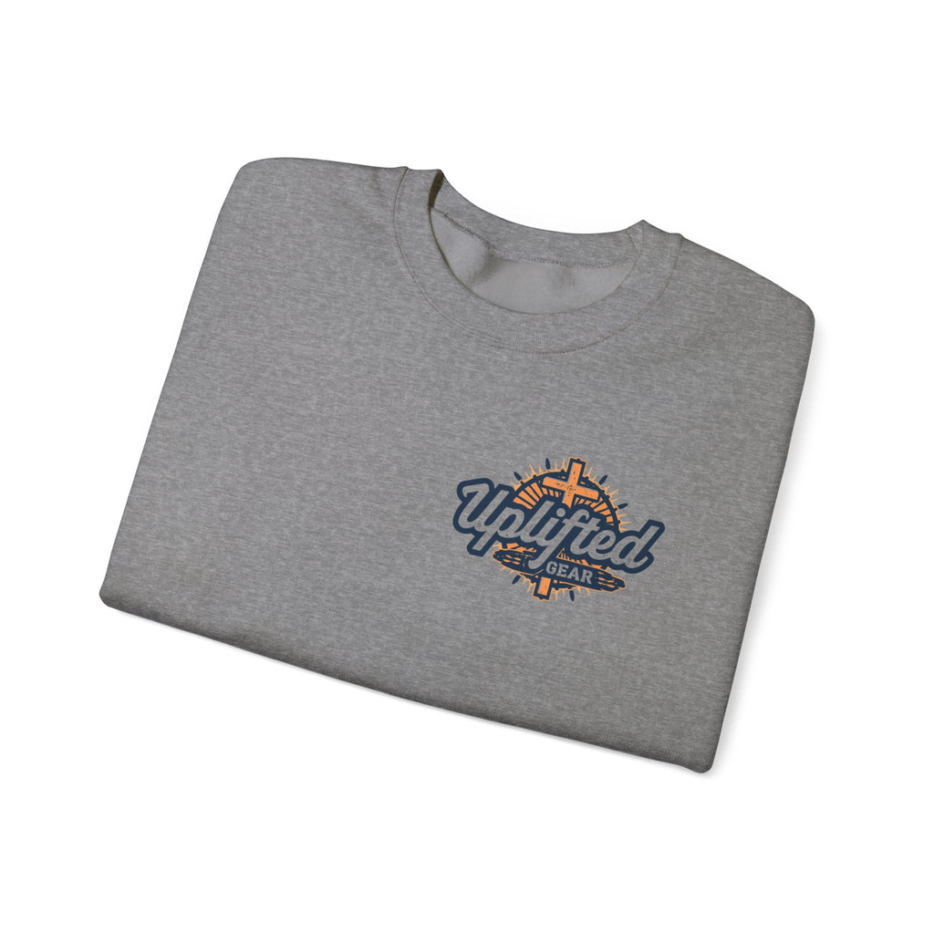 Walk by Faith Sweatshirt – Cross & Footprints Christian Sweatshirt for Cozy Inspiration Printify