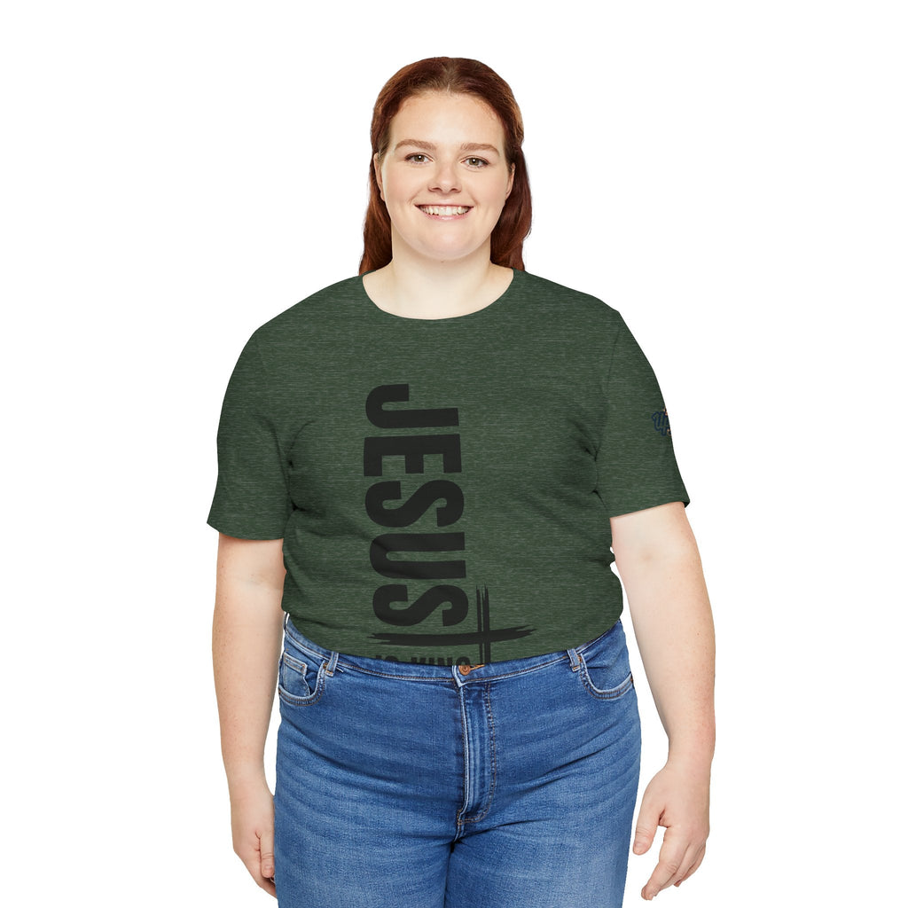 Jesus Is King T-shirt | Modern Typographic Cross Christian T-shirt Printify