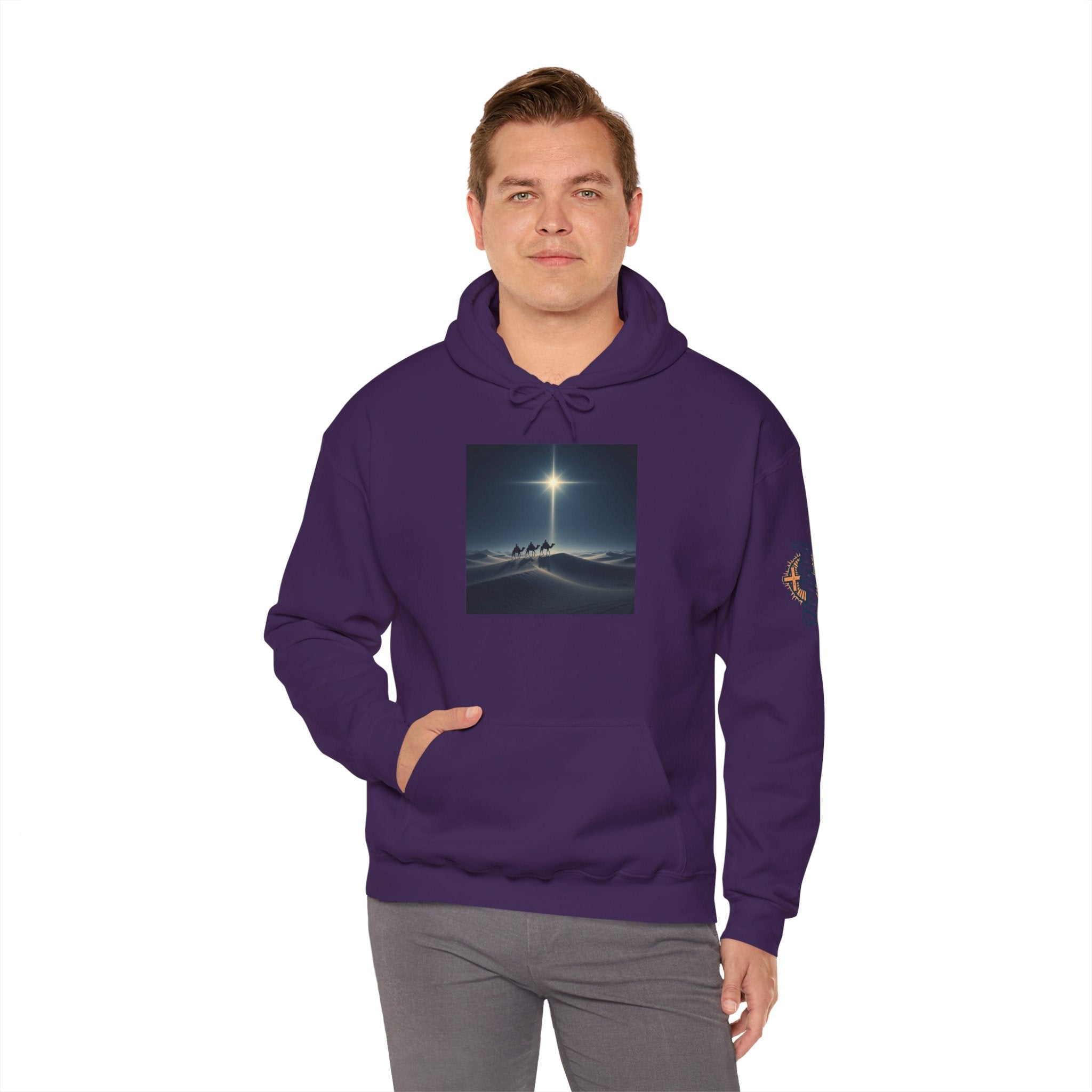 3 Wise Men Hoodie – Magi Camels Nativity Journey Christian Christmas Sweatshirt for Epiphany Faith & Holy Night Printify