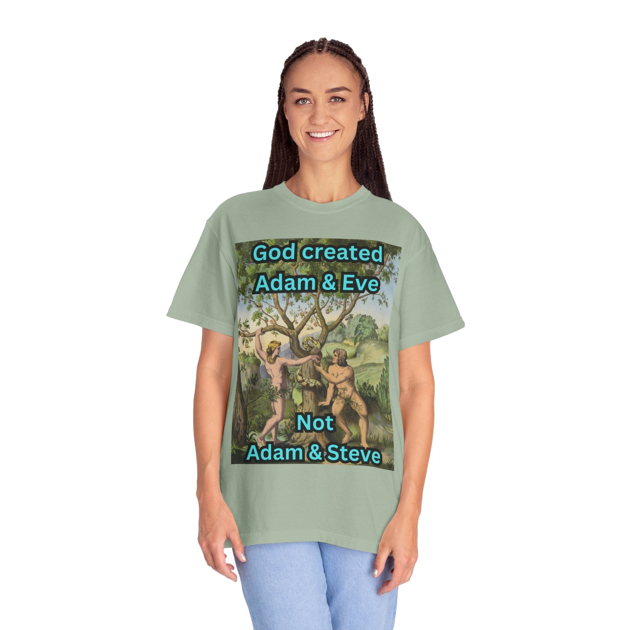 God Created Adam and Eve T-Shirt – Biblical Truth Christian Tee for Bold Faith Printify