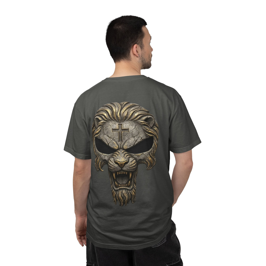 Lion of Judah Skull Christian T-shirt - Warrior Faith Cross T-shirt Printify
