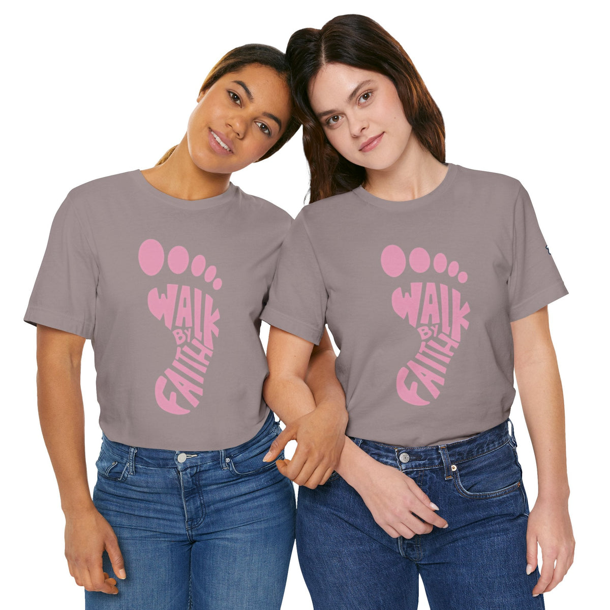 Walk By Faith Footprint T-Shirt Printify