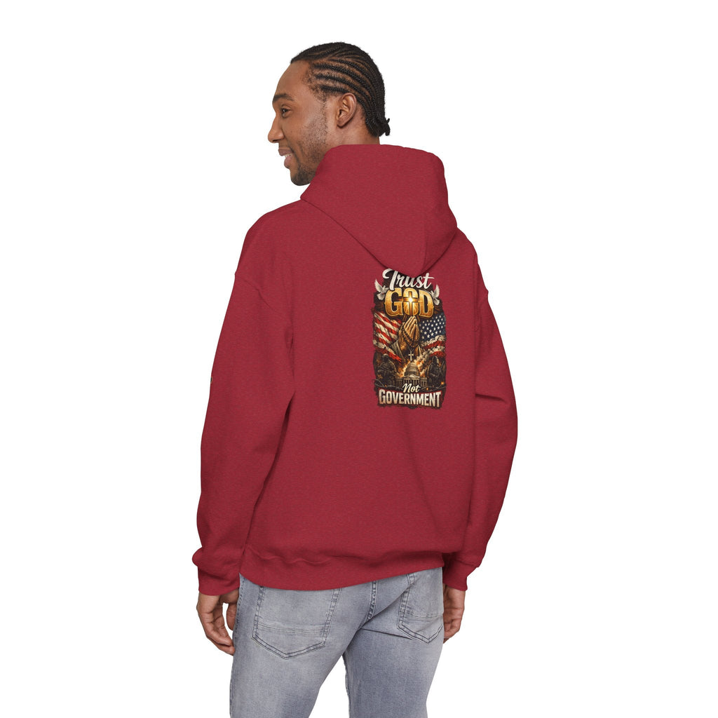 Trust God Not Government Hoodie — Vintage Patriotic Christian Hoodie Printify