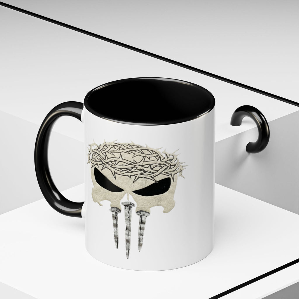 Christian Skull Coffee Mug — Crown of Thorns “Warrior Faith” (11/15 oz) Printify