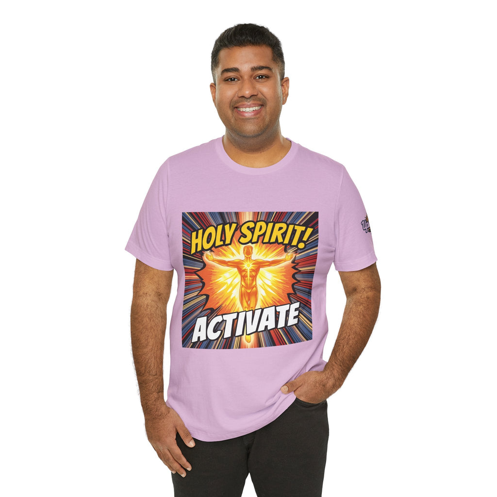 Holy Spirit Activate T-shirt – Superhero Christian T-shirt with Vibrant Power-Up Design for Faith-Fueled Boldness Printify