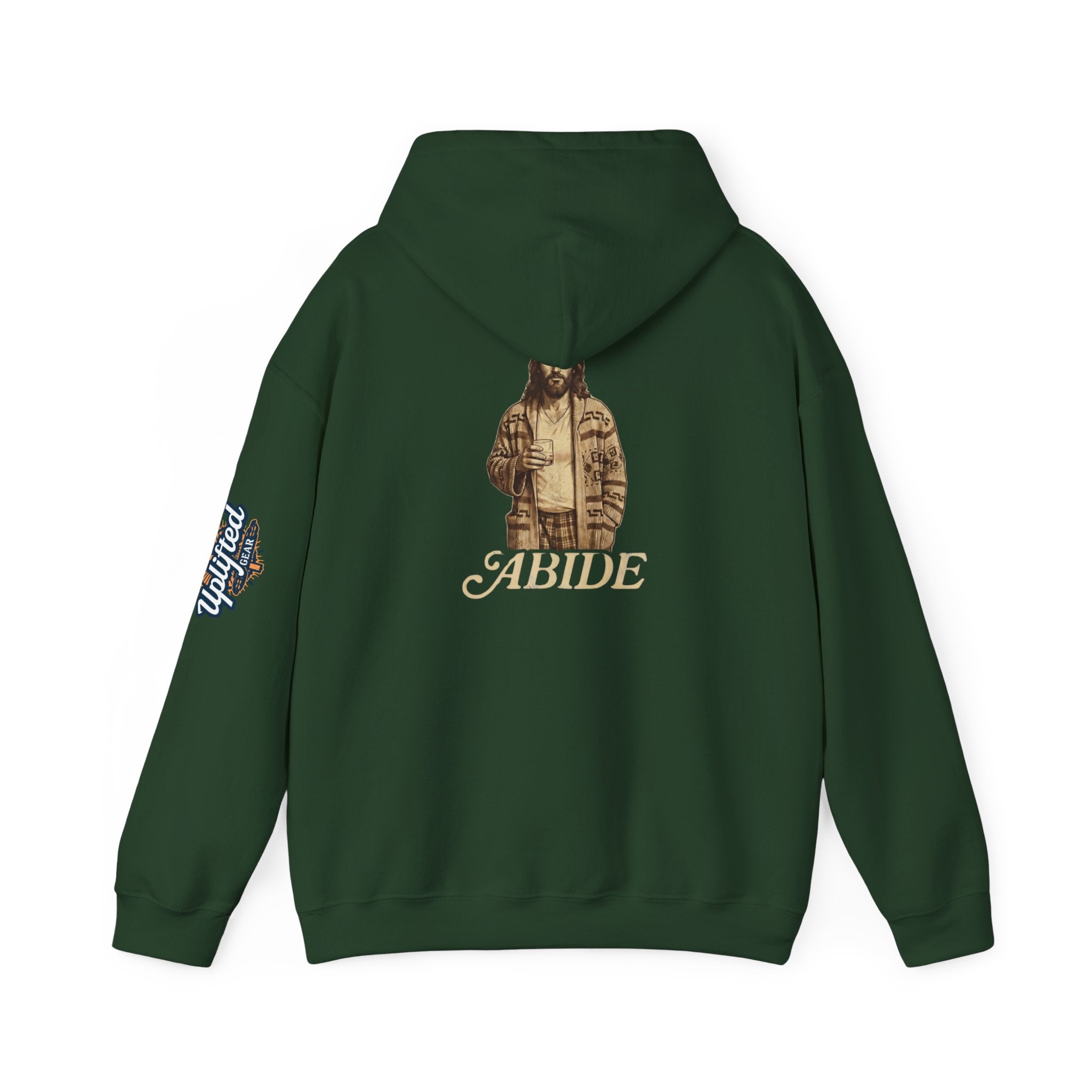 Abide Jesus Hoodie — Vintage 'The Dude' Religious Graphic Hoodie Printify
