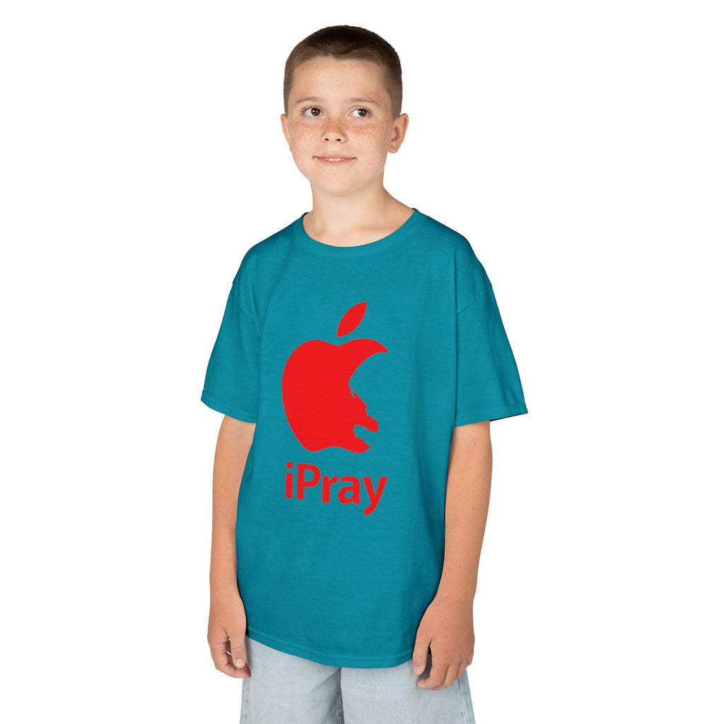 Kids Graphic Tee — Red iPray Logo Prayer Shirt for Children Printify