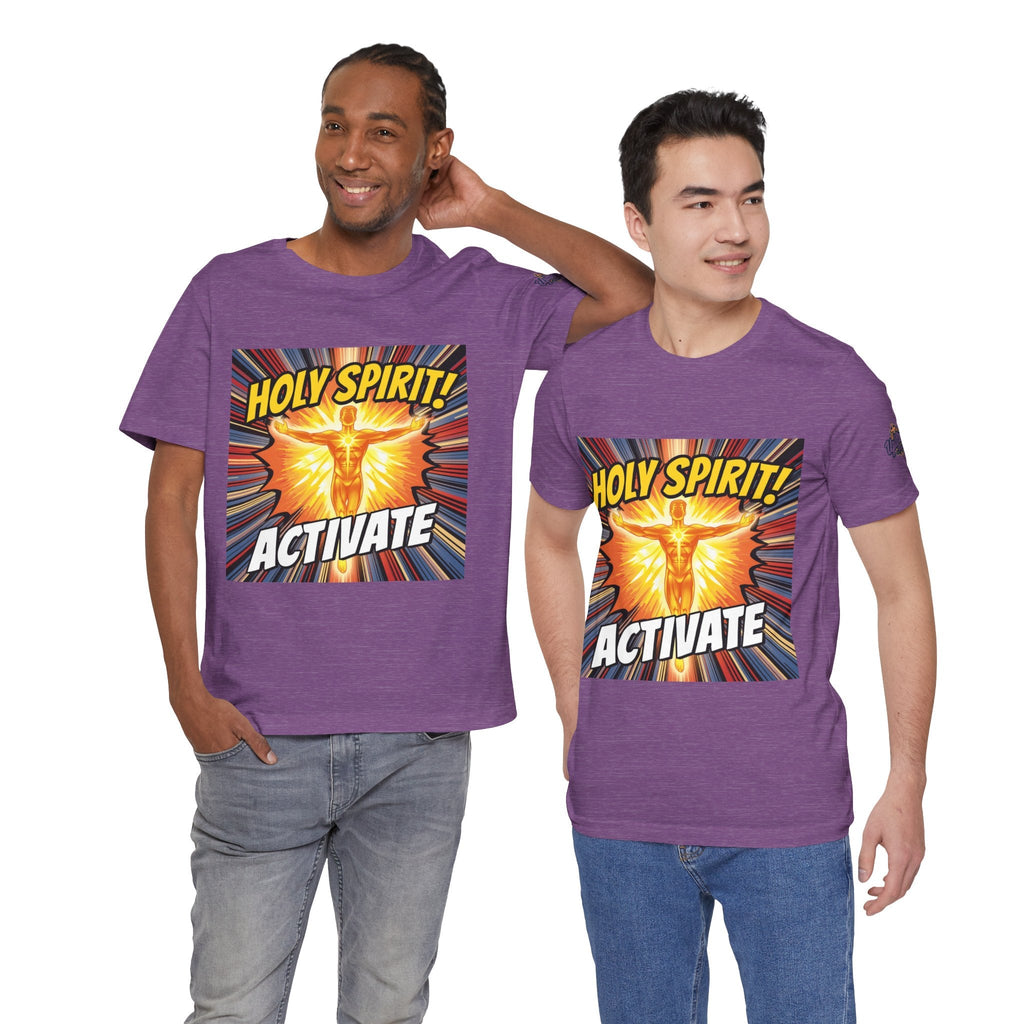 Holy Spirit Activate T-shirt – Superhero Christian T-shirt with Vibrant Power-Up Design for Faith-Fueled Boldness Printify
