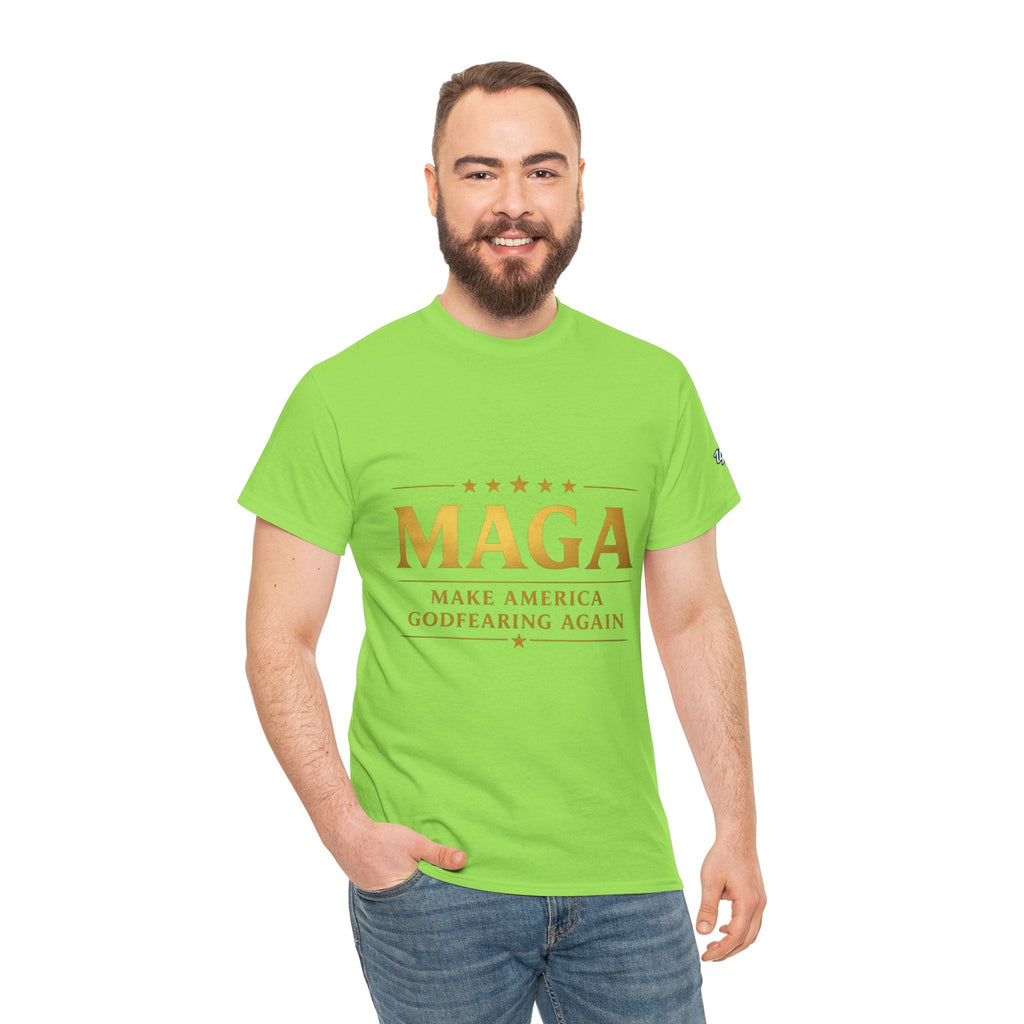 MAGA Gold Letter T-Shirt — "Make America Great Again" Printify