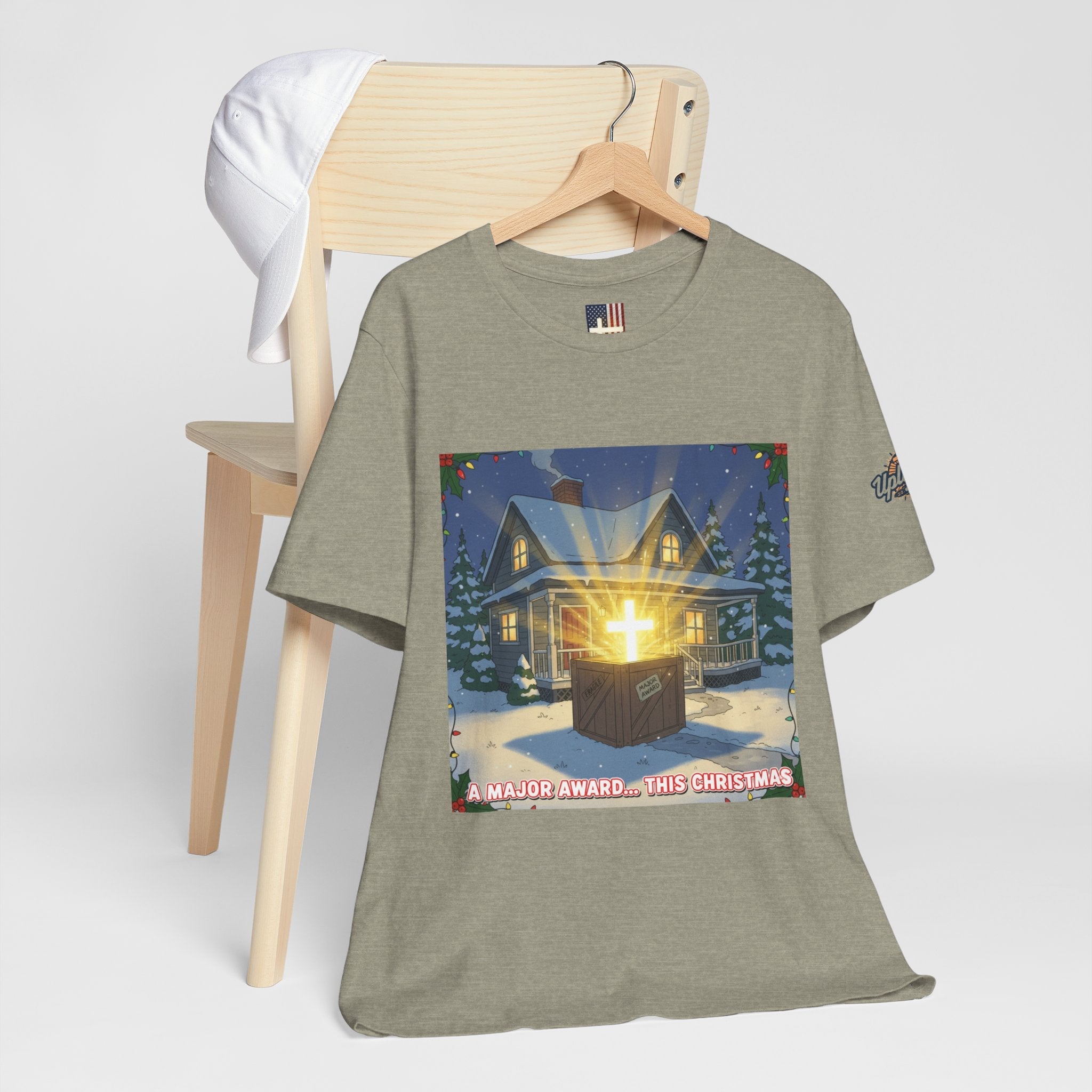 A Major Award This Christmas T-shirt – Fragile Leg Lamp Parody Cross Unboxing Christian T-shirt for Hilarious Faith & Holiday Glow Printify
