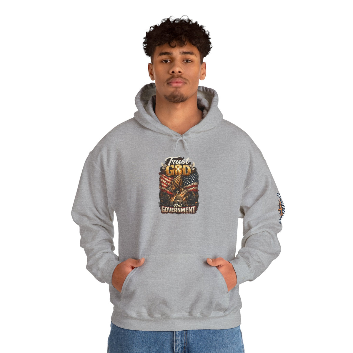 Trust God Not Government Hoodie — Vintage Patriotic Christian Hoodie Printify