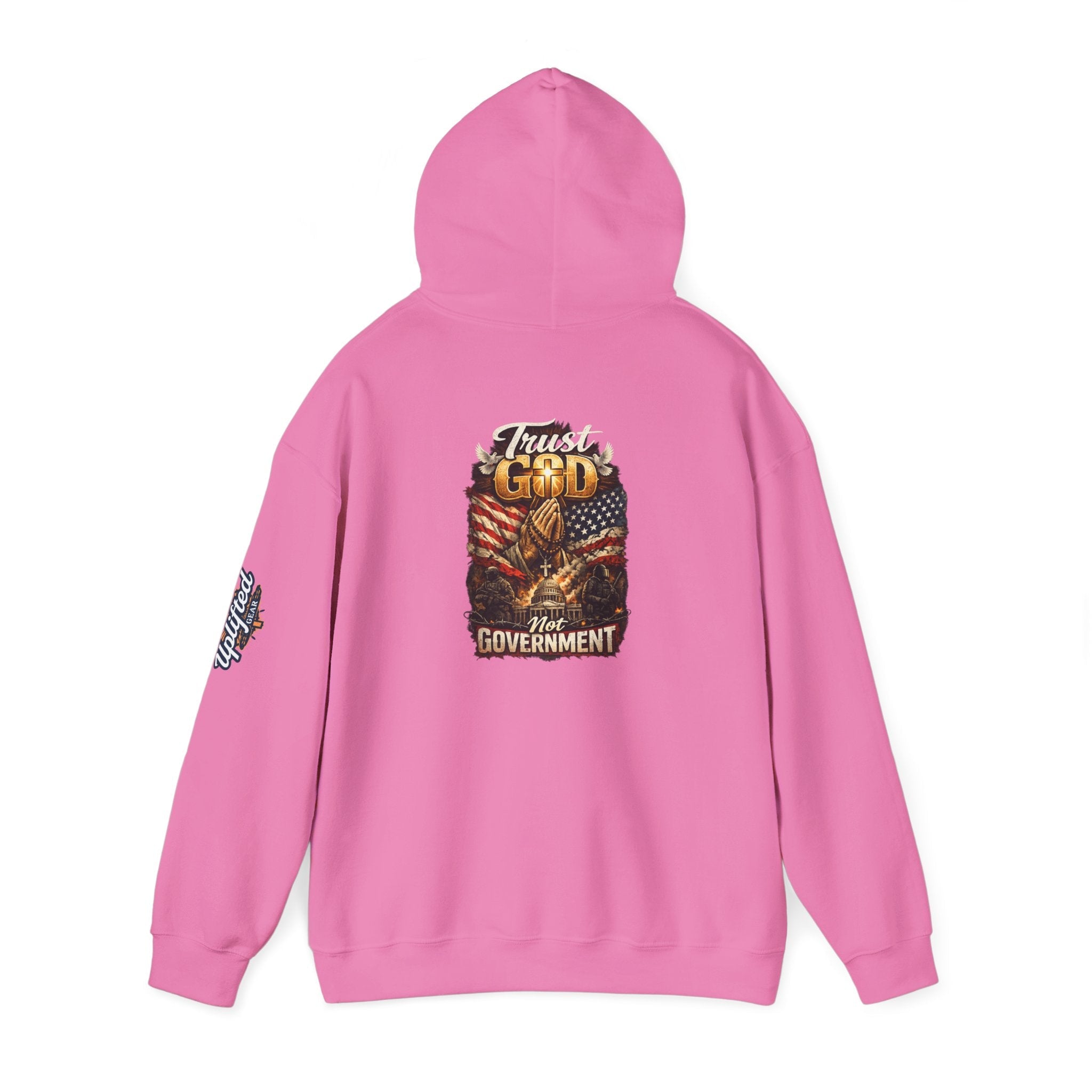 Trust God Not Government Hoodie — Vintage Patriotic Christian Hoodie Printify