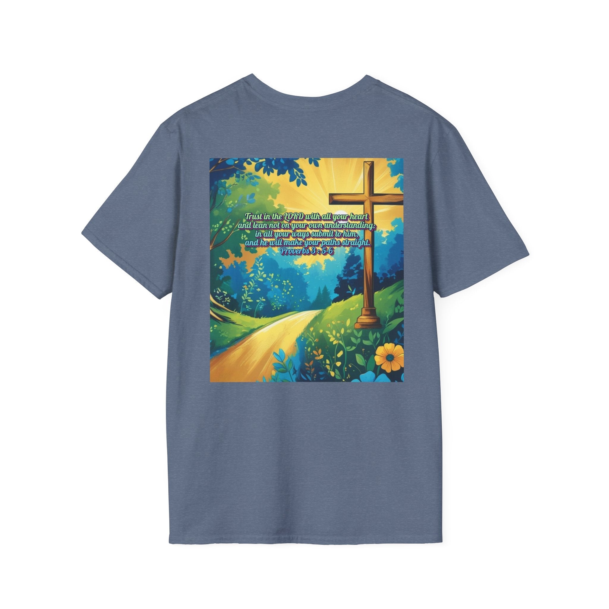 Trust in The Lord Proverbs 3:5-6 Biblical Design Unisex Softstyle T-Shirt Printify