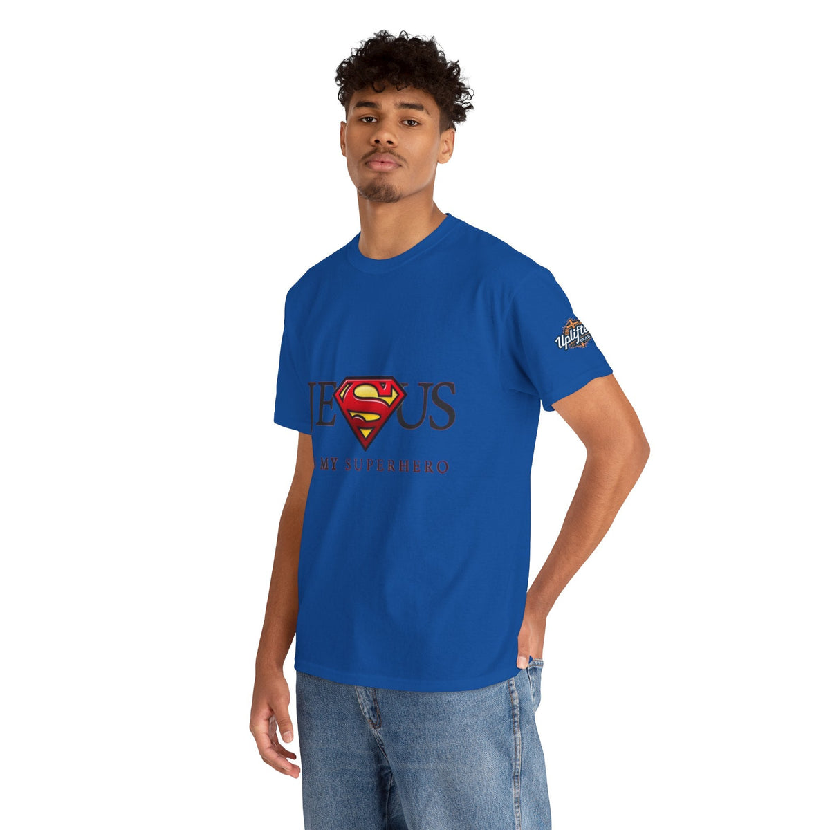 Jesus Is My Superhero T-Shirt — Faith-Based Superman-Inspired Tee Printify