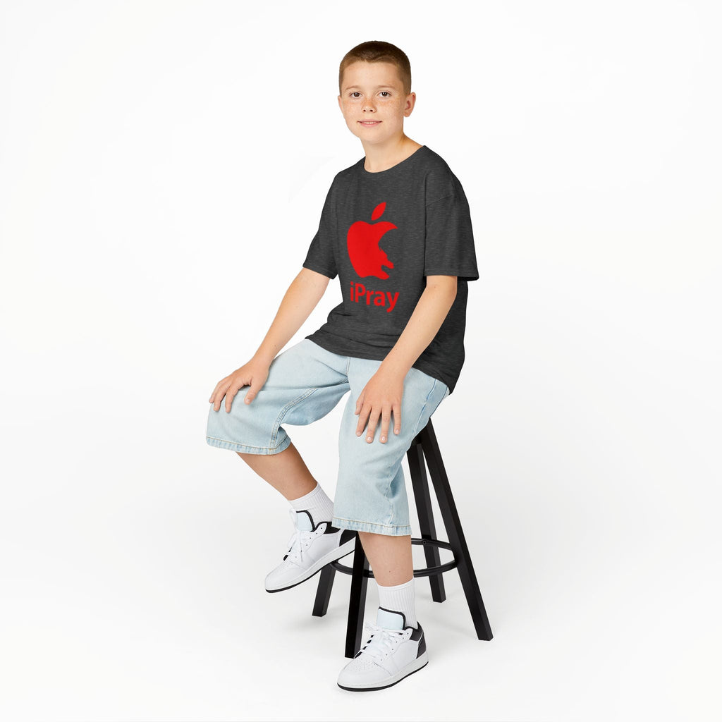 Kids Graphic Tee — Red iPray Logo Prayer Shirt for Children Printify
