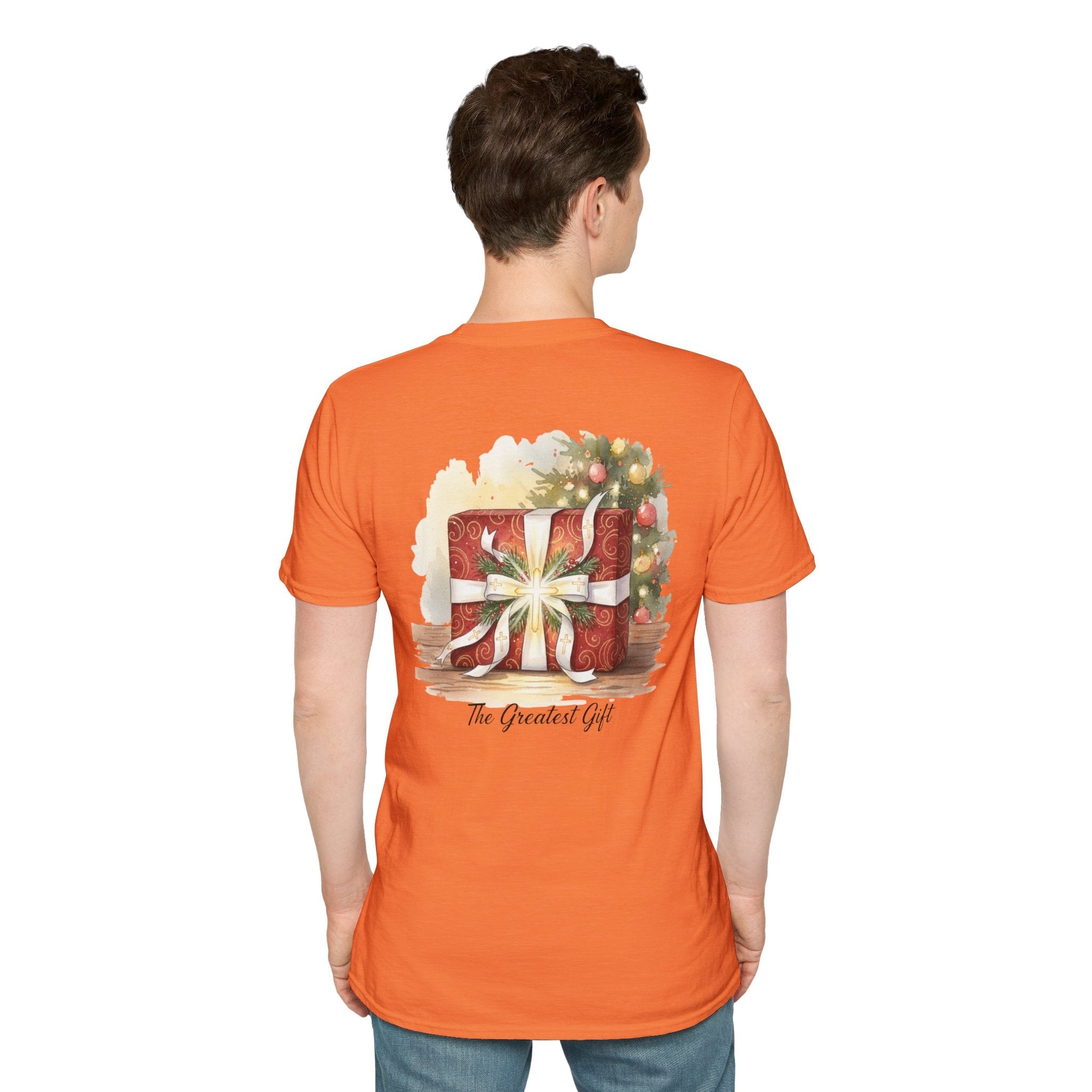 The Greatest Gift T-shirt – Cross Bow Present Christian T-shirt for Christmas Salvation & Eternal Faith Printify