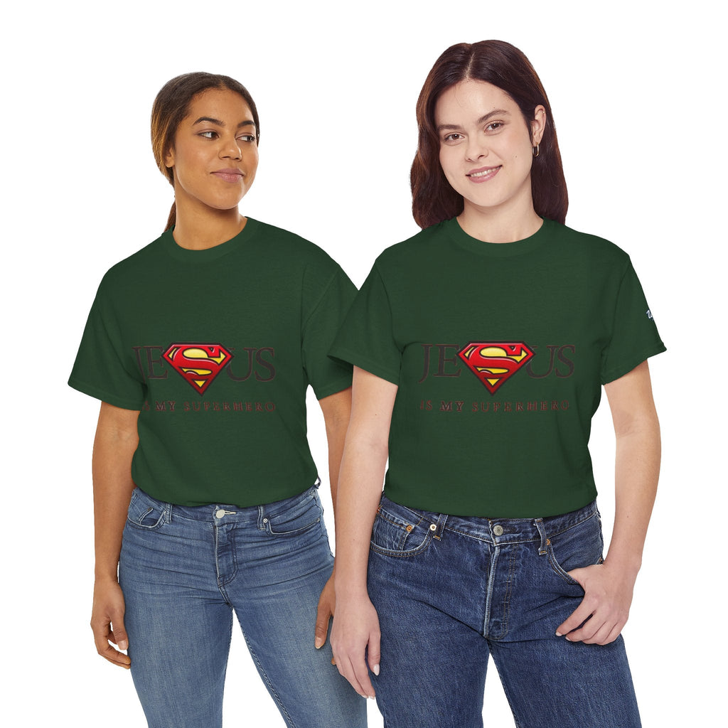 Jesus Is My Superhero T-Shirt — Faith-Based Superman-Inspired Tee Printify