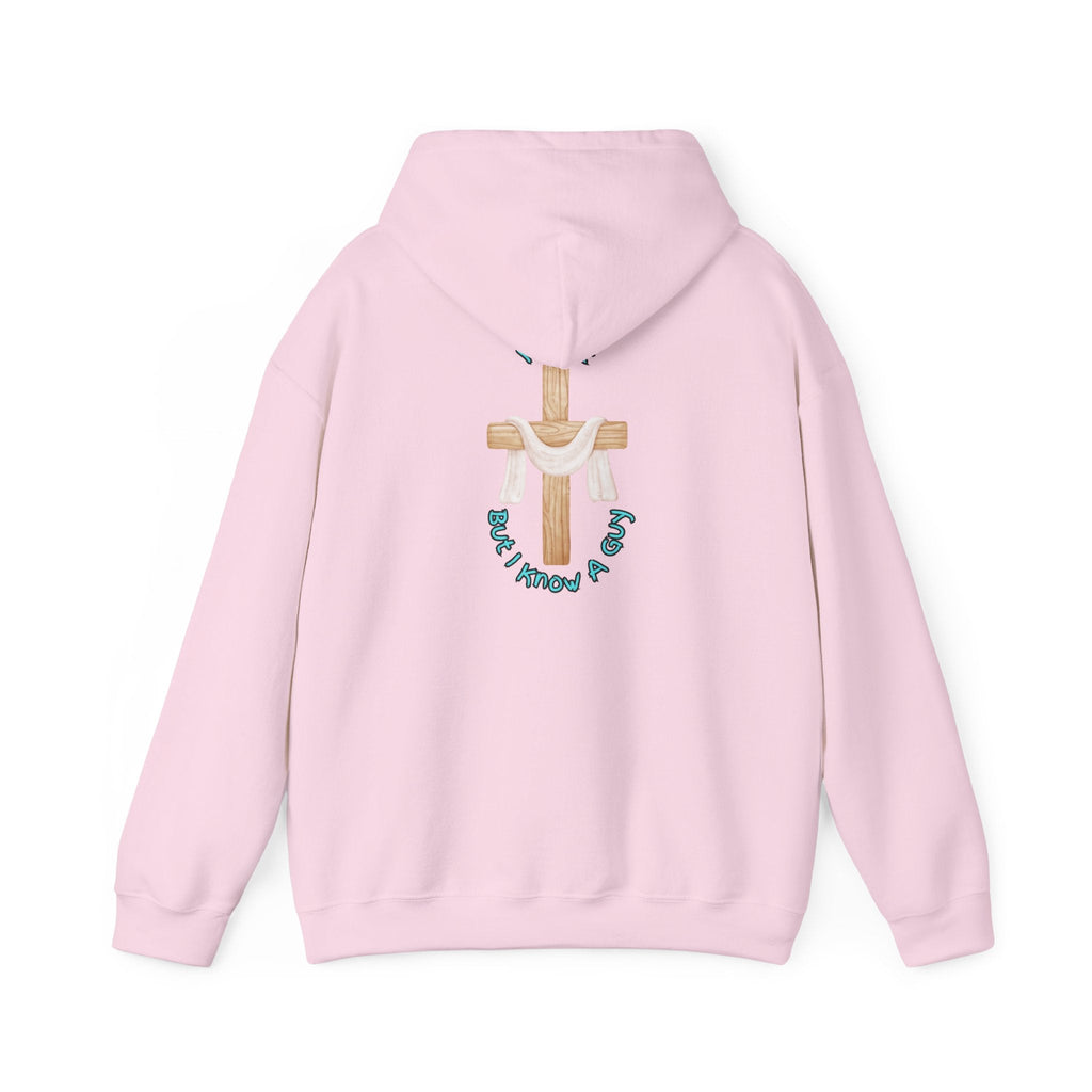 I Can’t, But I Know a Guy Hoodie – Jesus Cross Christian Hoodie for Cozy Faith Printify