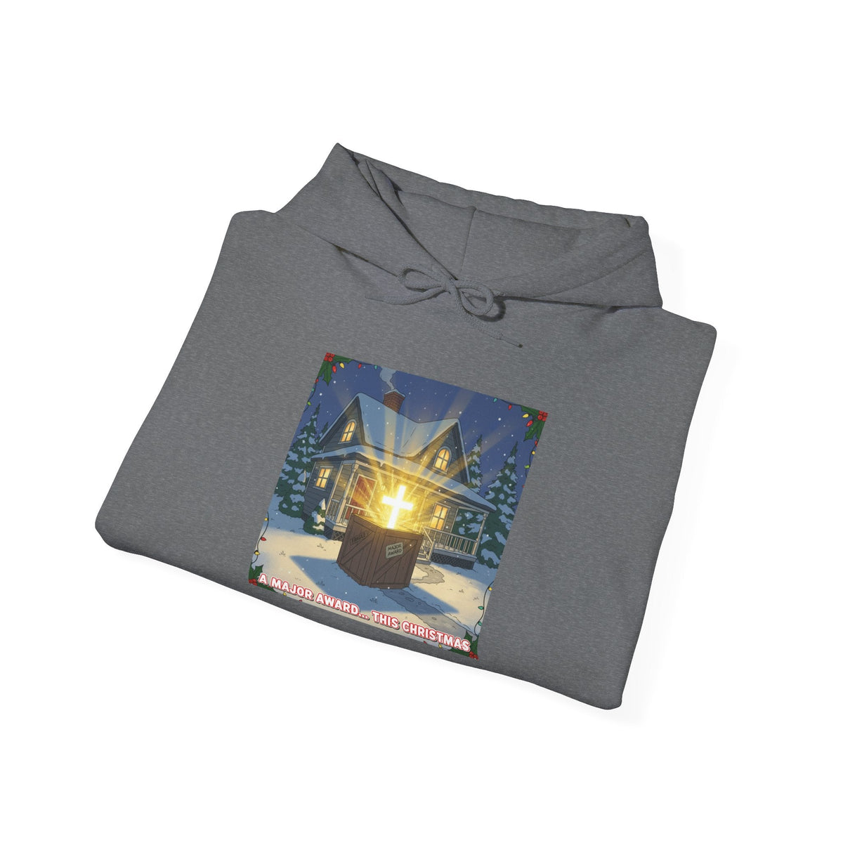 A Major Award This Christmas Hoodie – Fragile Leg Lamp Parody Cross Unboxing Christian Sweatshirt for Hilarious Faith & Holiday Glow Printify