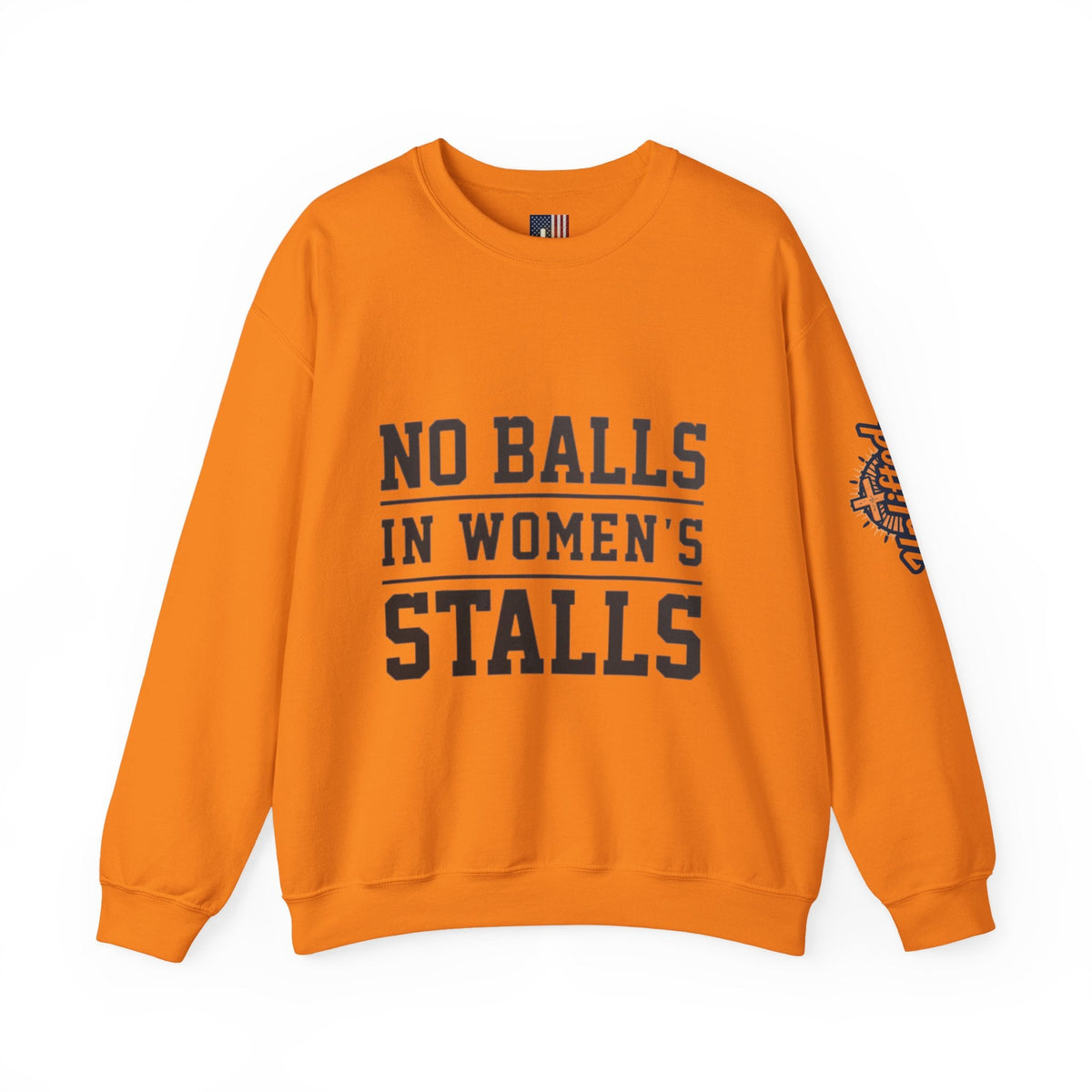 No Balls in Women's Stalls Crewneck Sweatshirt — Bold Statement Pullover Printify