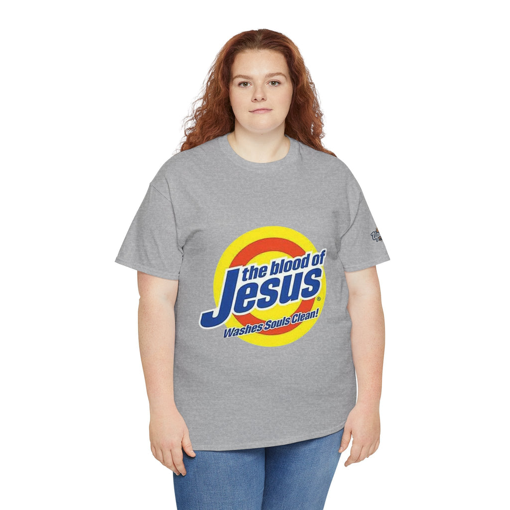Blood of Jesus Washes Souls Clean T-shirt - Funny Tide Parody - Christian Faith T-shirt Printify