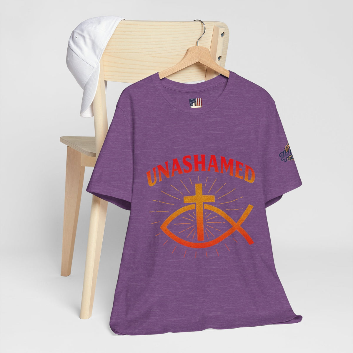 Unashamed T-shirt – Ichthys Jesus Fish & Cross Christian T-shirt for Romans 1:16 Bold Faith Printify