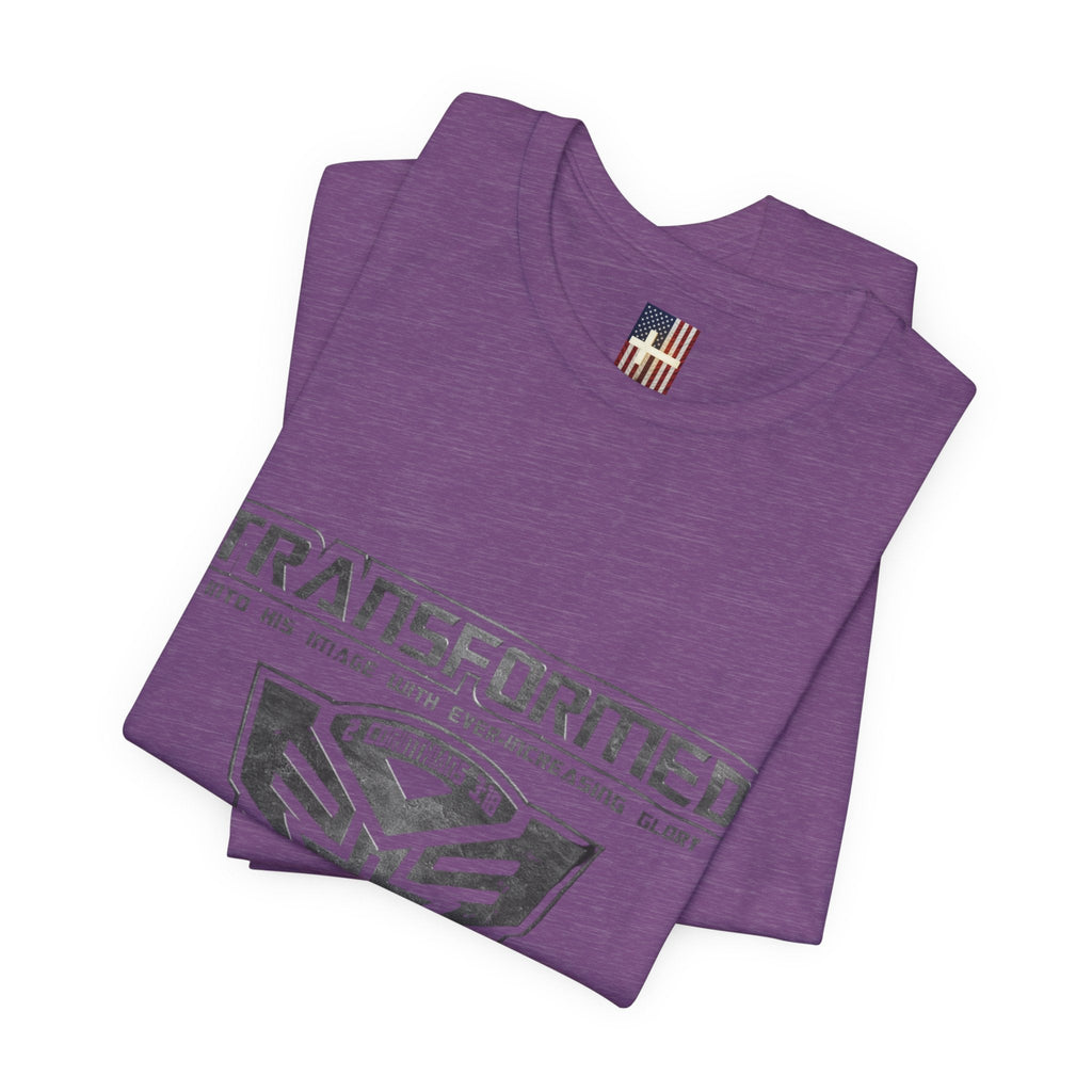 Transformer Logo Christian T-shirt | 2 Corinthians 3:18 Bible Verse T-shirt Printify