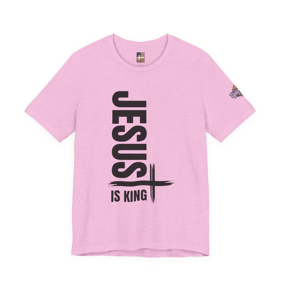 Jesus Is King T-shirt | Modern Typographic Cross Christian T-shirt Printify