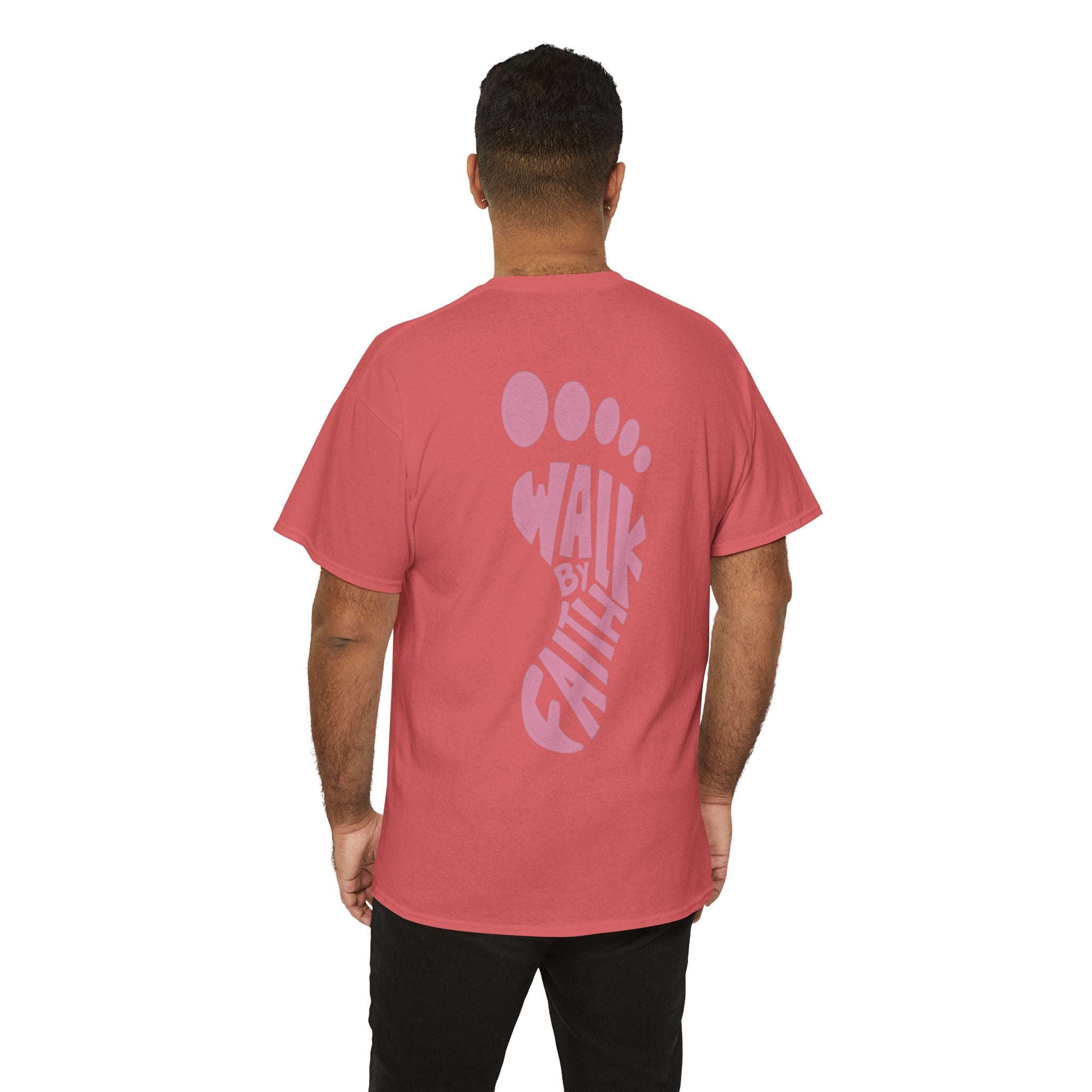Walk By Faith Footprint T-Shirt Printify