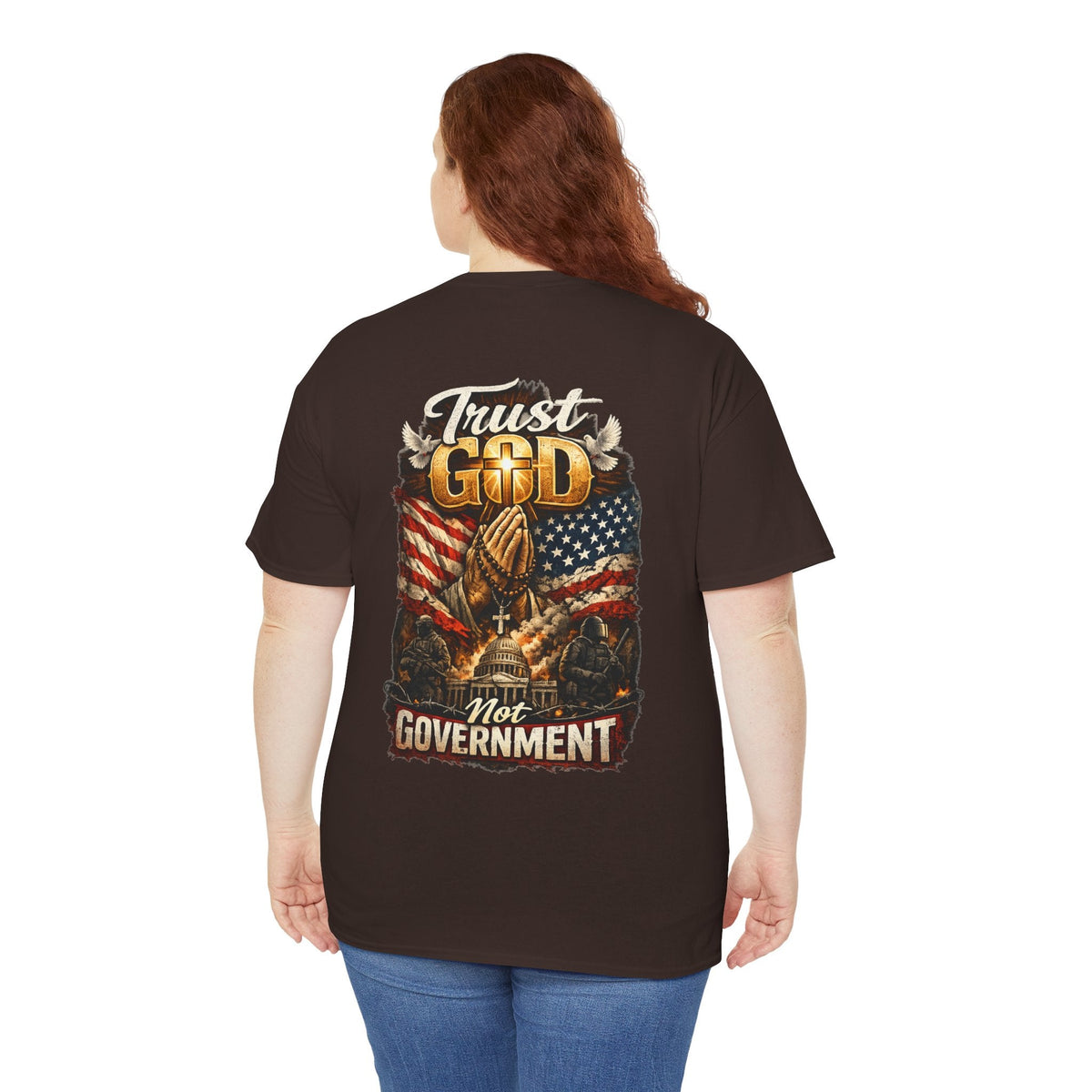 Trust God Not Government T-Shirt — Vintage Patriotic Christian Tee Printify