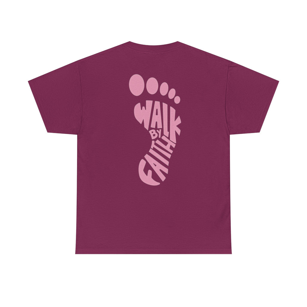 Walk By Faith Footprint T-Shirt Printify