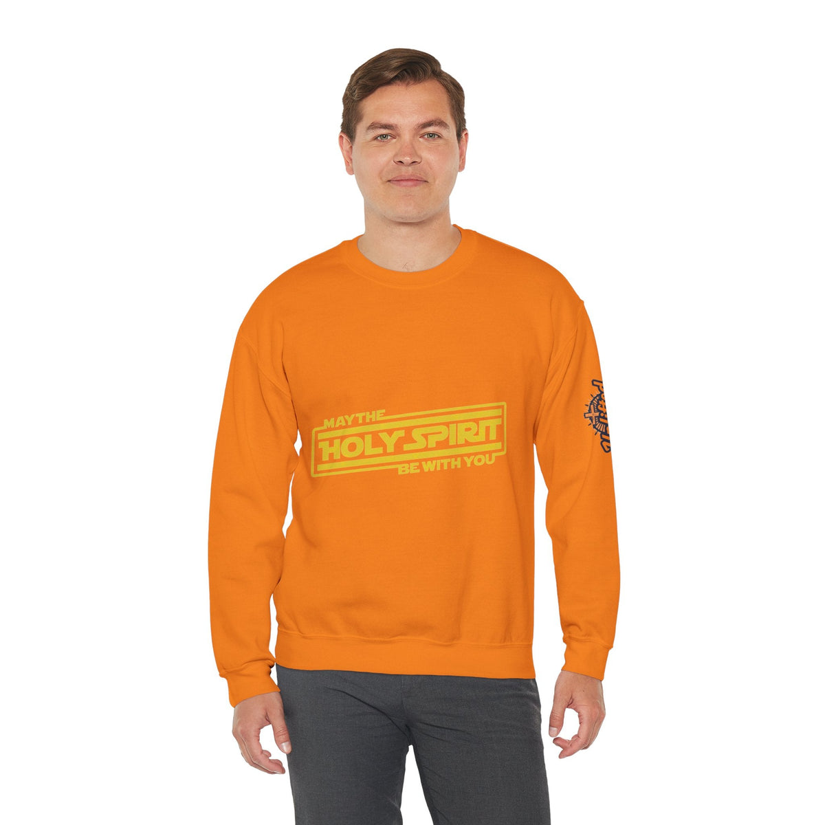 May the Holy Spirit Be With You Sweatshirt - Christian Star Wars Parody Sweatshirt Printify