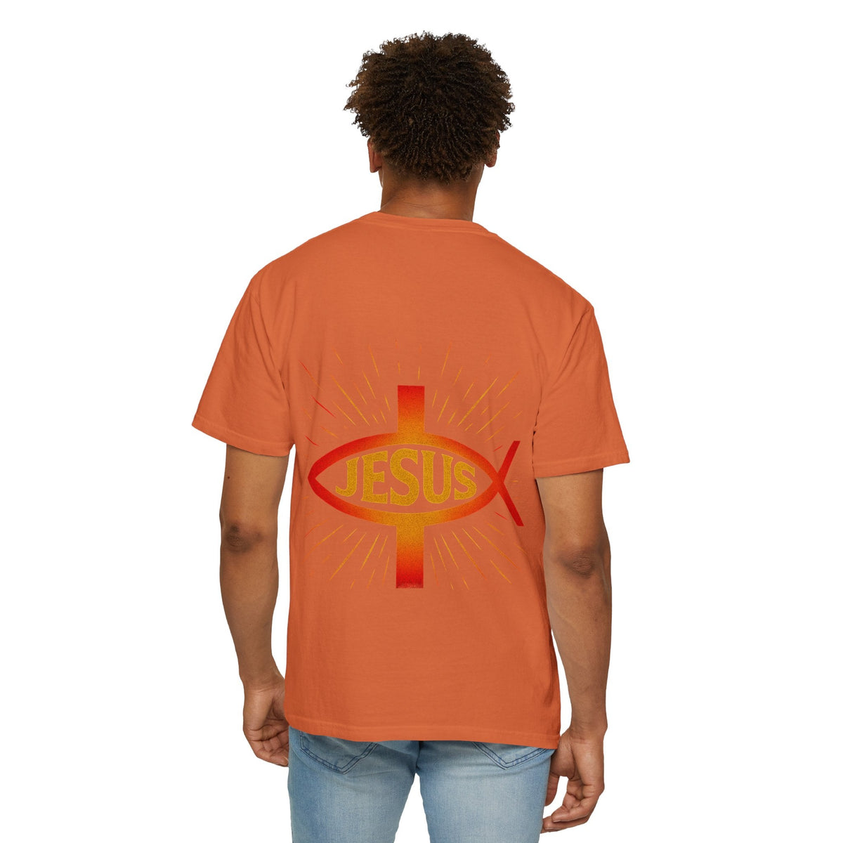 Jesus Ichthys T-shirt – Christian Fish Symbol with Cross & Jesus Inscription T-shirt for Eternal Faith & Streetwear Printify