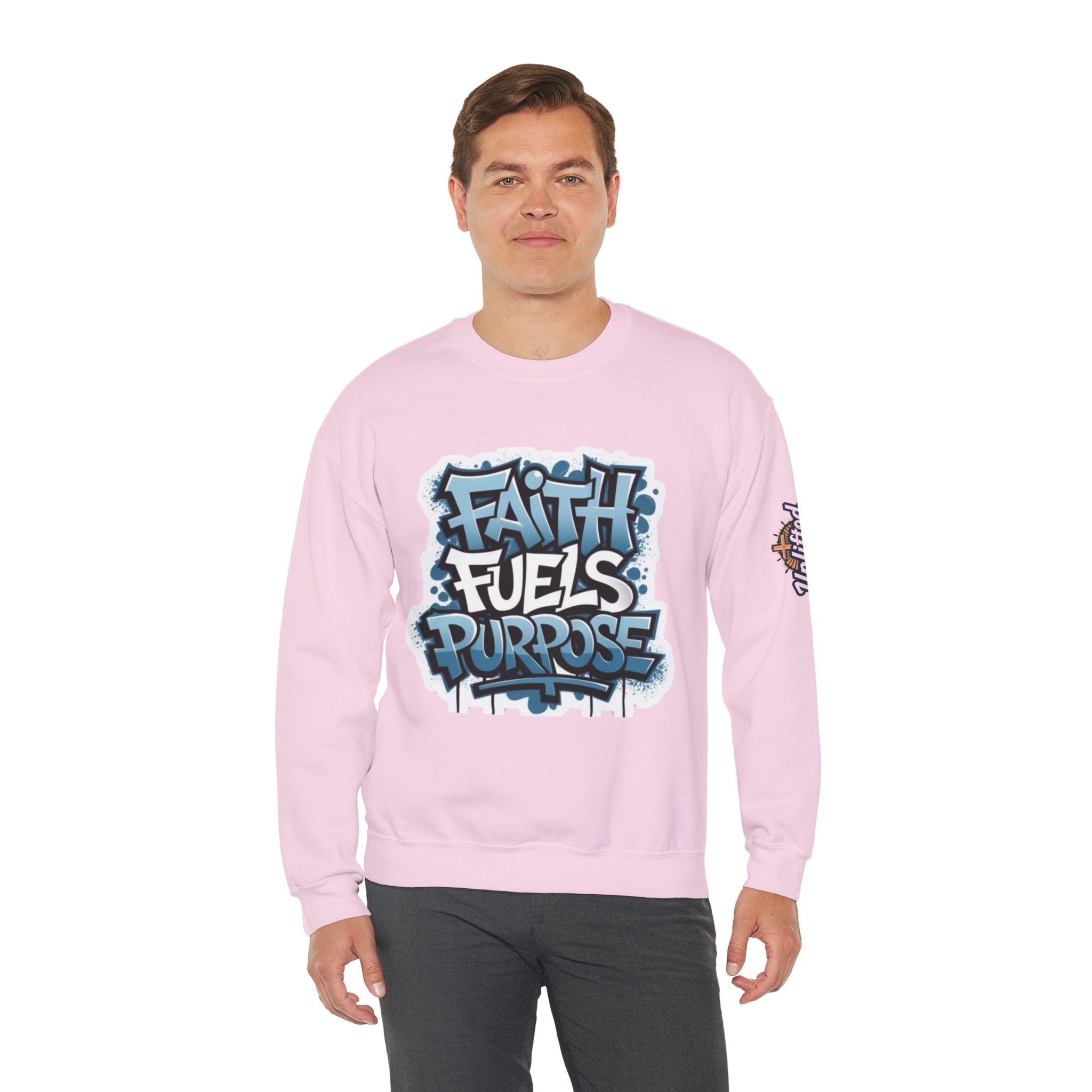 Faith Fuels Purpose Sweatshirt – Inspirational Christian Sweatshirt for Divine Drive & Unstoppable Belief Printify