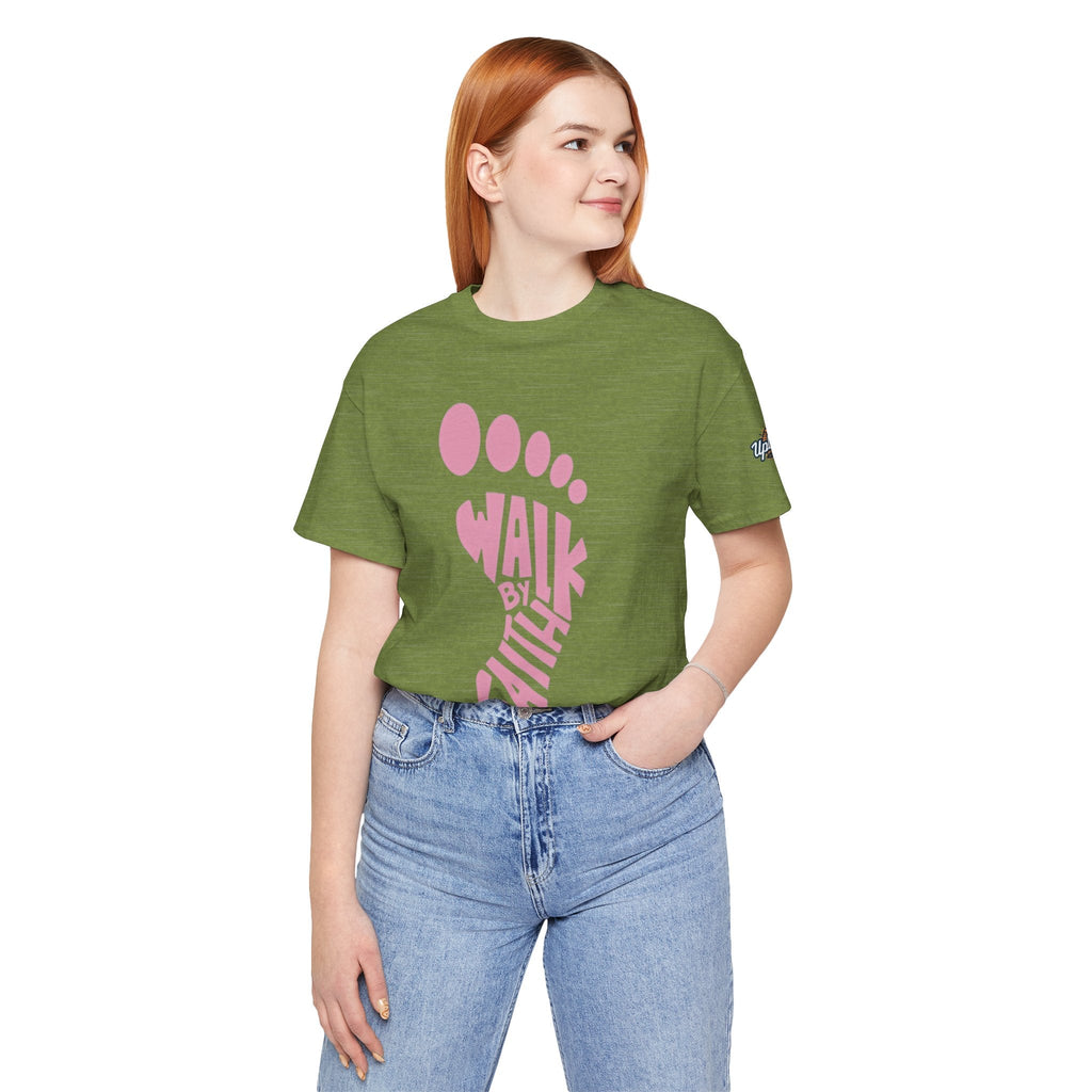 Walk By Faith Footprint T-Shirt Printify