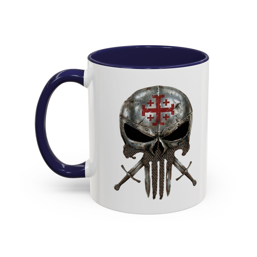Crusader Knight Coffee Mug — 'Armor of God' Christian Skull 11/15oz Accent Mug Printify