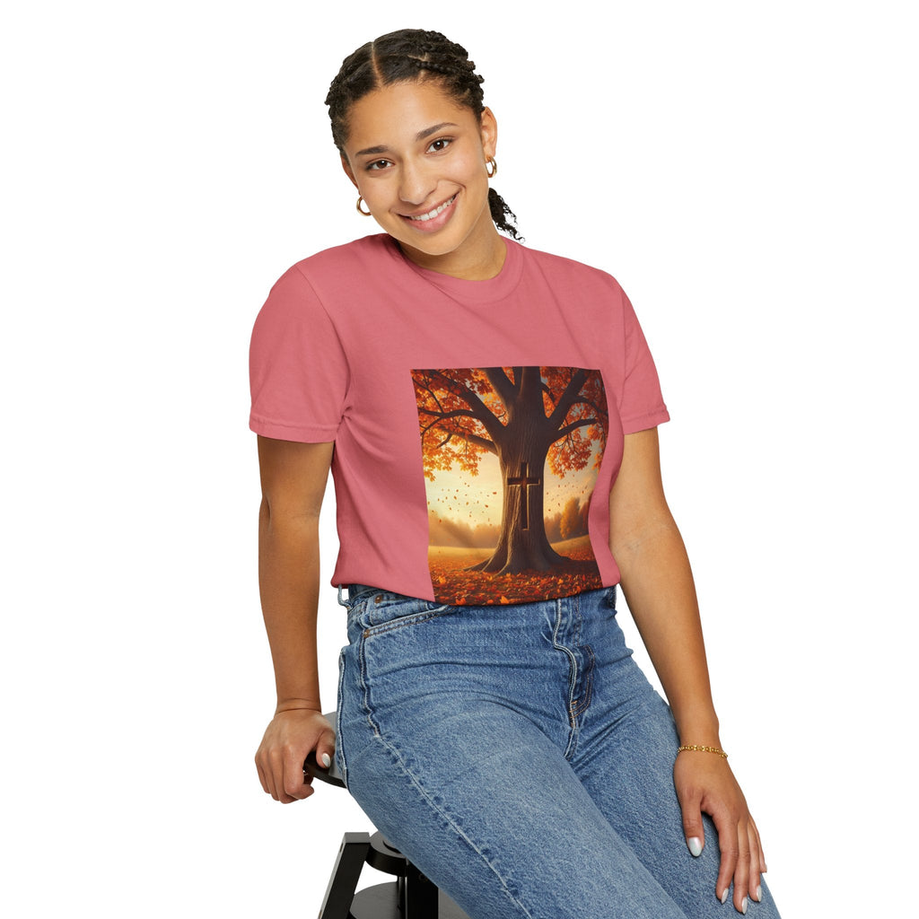 Trust in the Lord T-Shirt – Autumn Tree Christian Tee with Proverbs 3:5 Printify