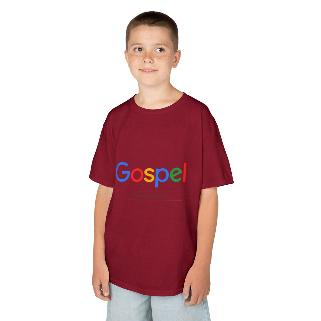 Kids Tee — "Gospel" Colorful Search-Style Logo Printify