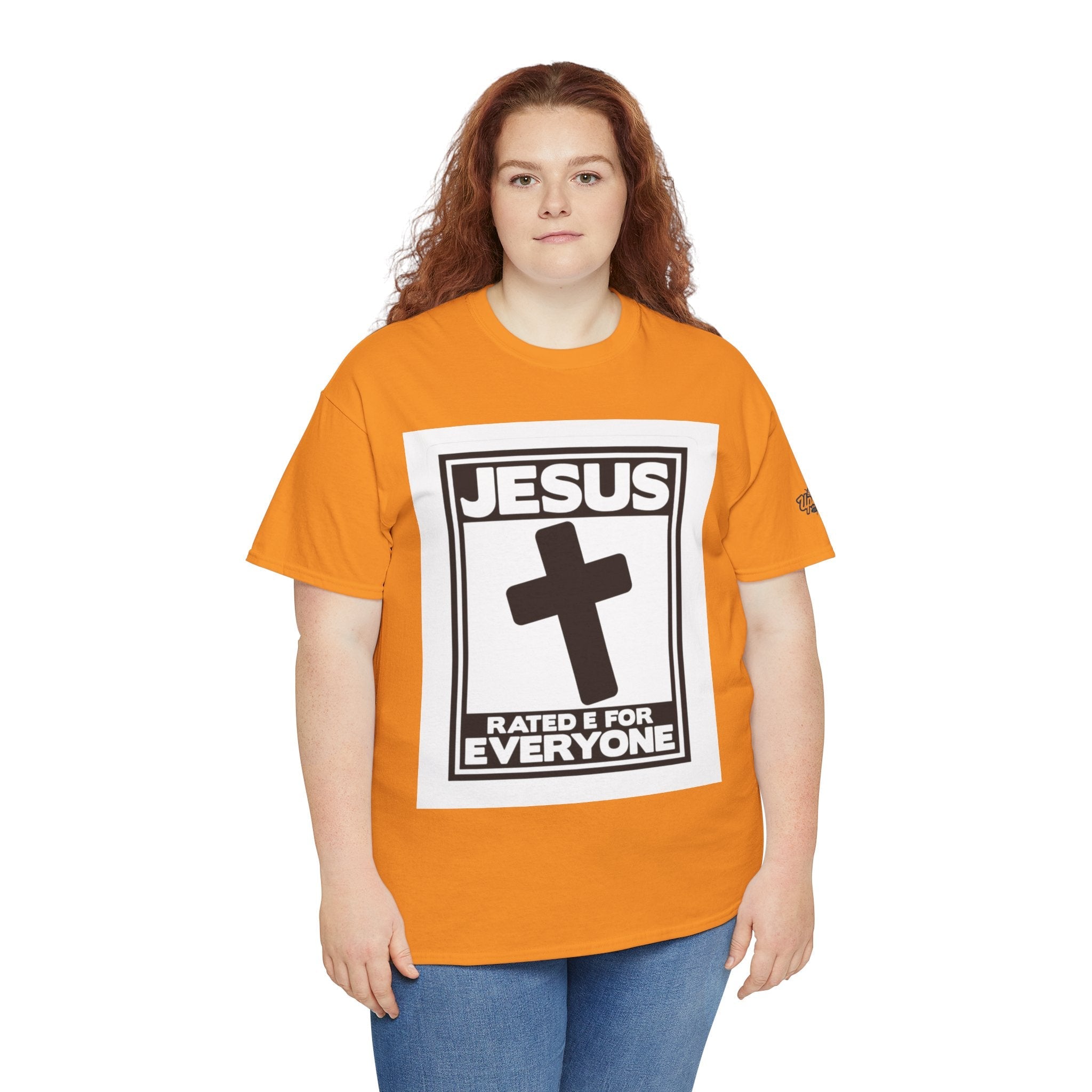 Jesus, Rated E for Everyone T-shirt - Gamer Faith T-shirt - Christian Video Game Parody Printify