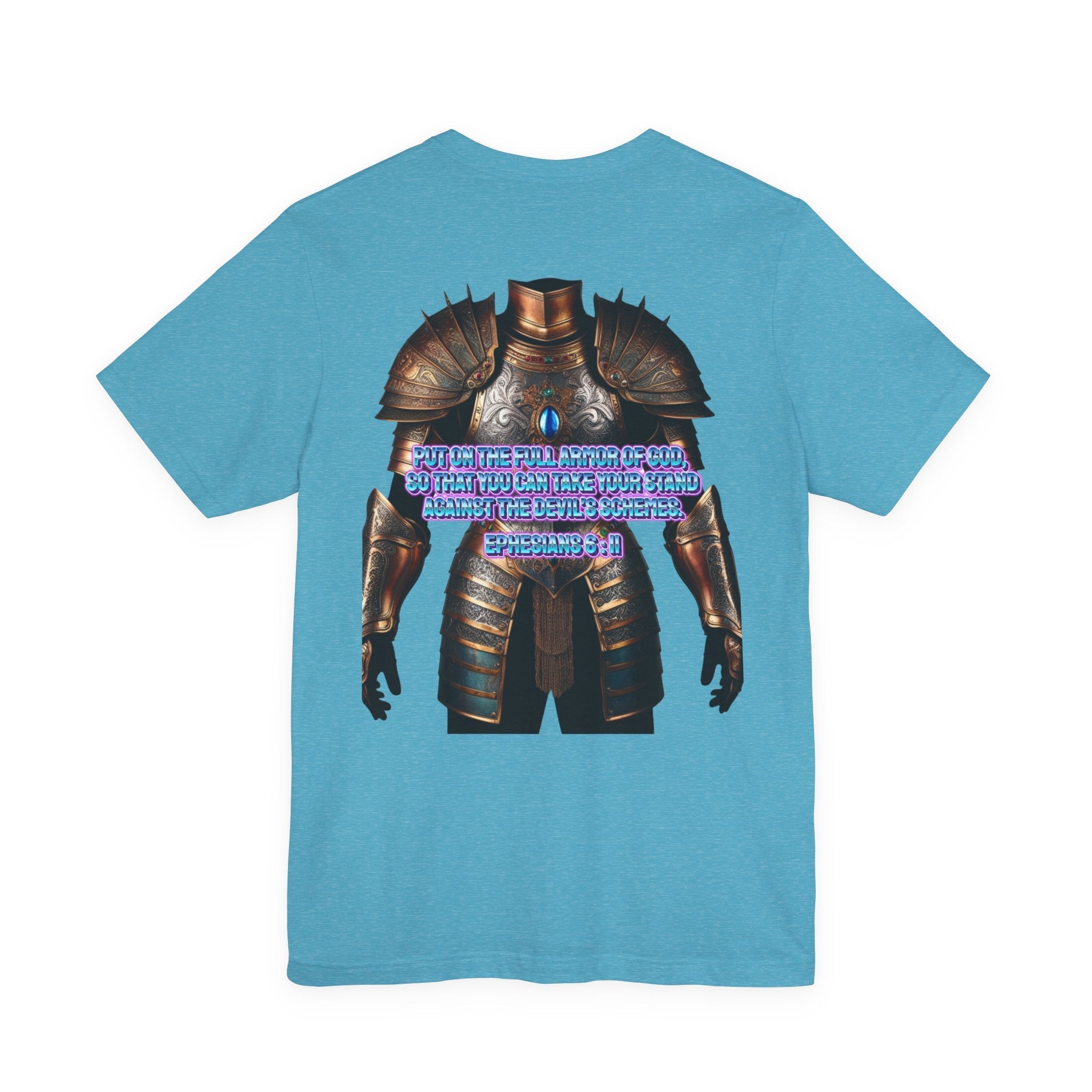 Religious Graphic Tee with Armor Of God Design Unisex Jersey Short Sleeve Tee Printify