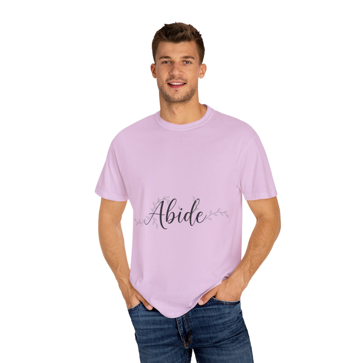 Abide in the Lord T-Shirt – Vine Design Christian Tee for Faithful Hearts Printify