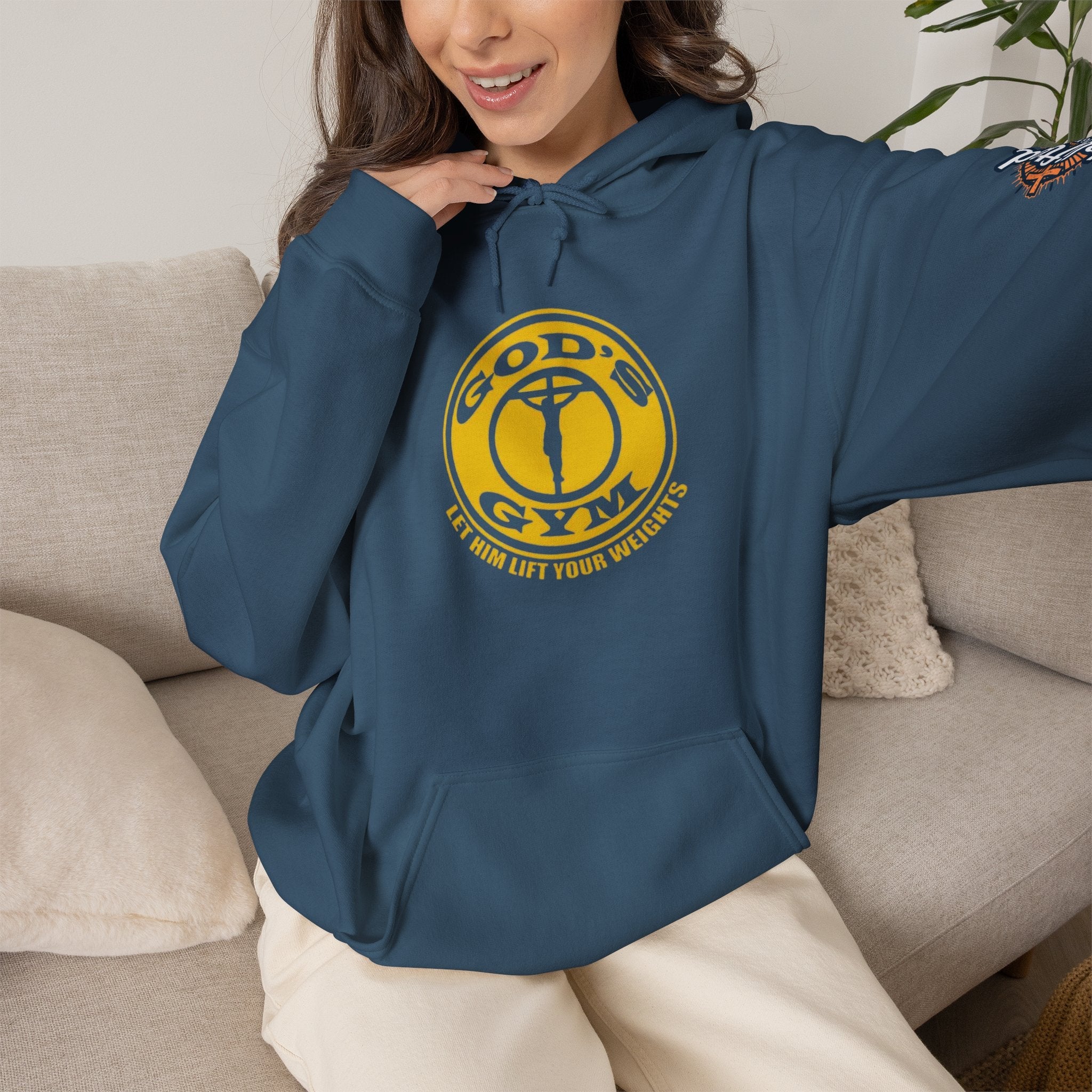 God's Gym Hoodie — "Let Him Lift Your Weights" Christian Fitness Hoodie Printify