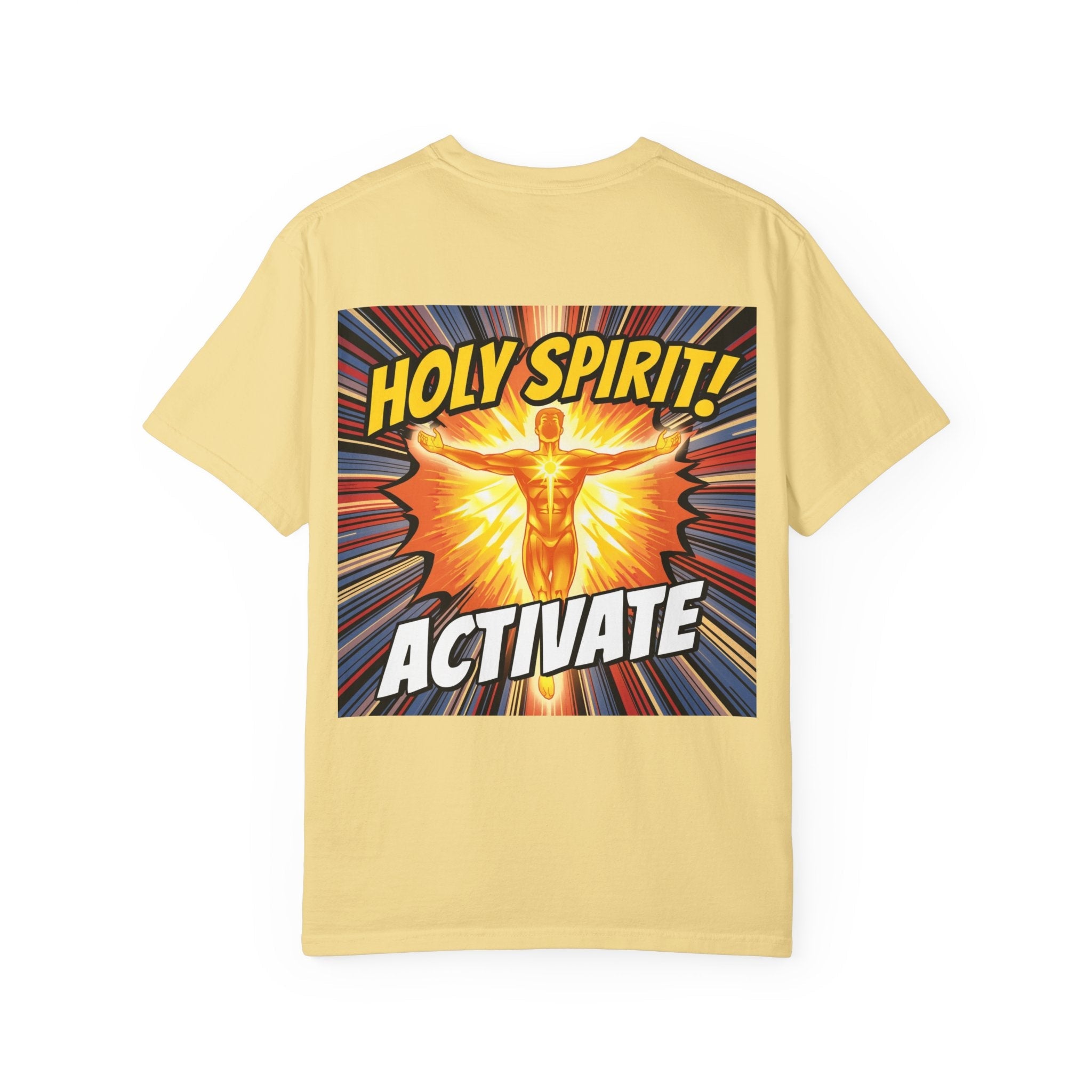 Holy Spirit Activate T-shirt – Superhero Christian T-shirt with Vibrant Power-Up Design for Faith-Fueled Boldness Printify